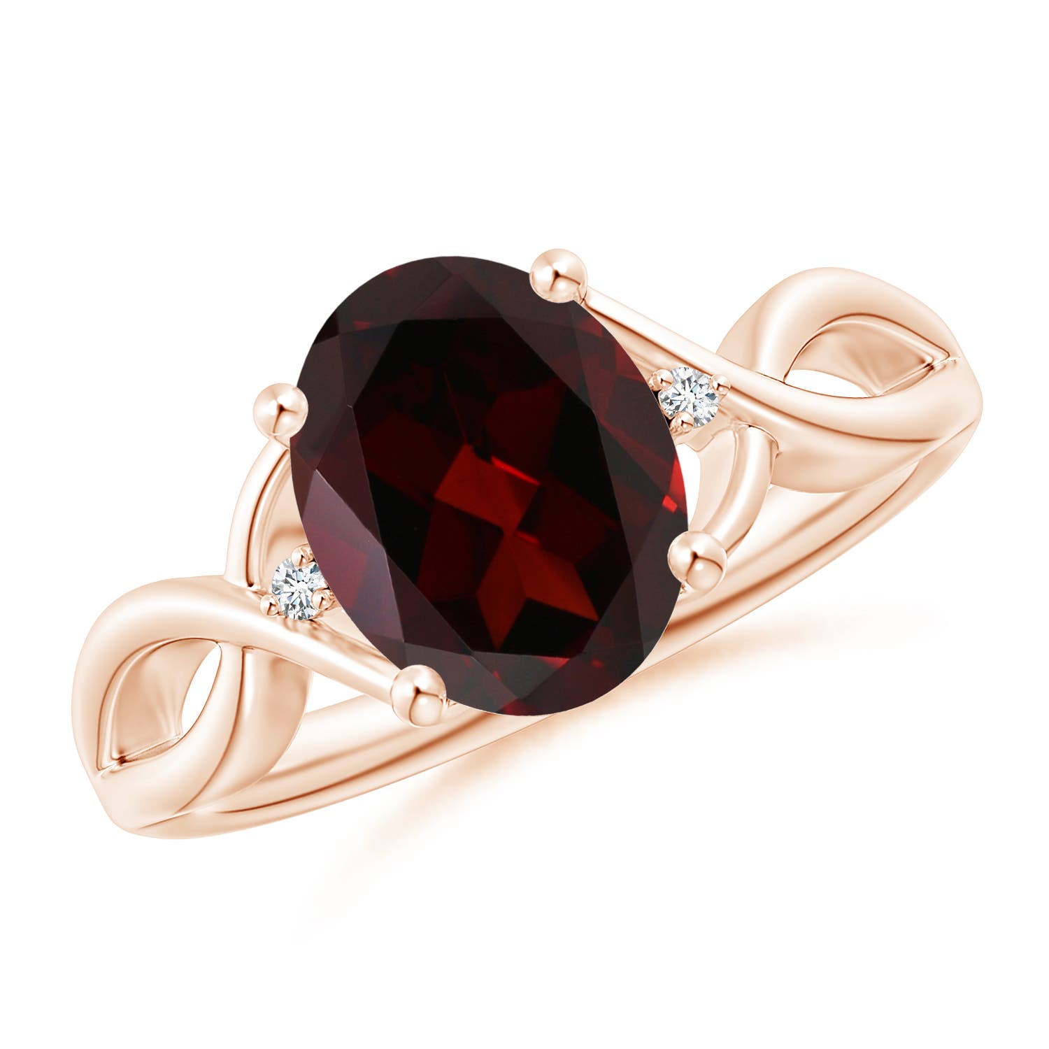 A - Garnet / 2.97 CT / 14 KT Rose Gold