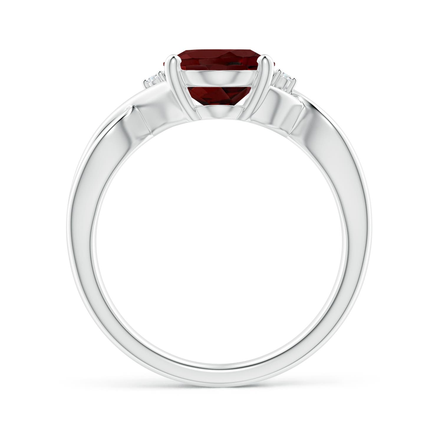 AAA - Garnet / 2.97 CT / 14 KT White Gold