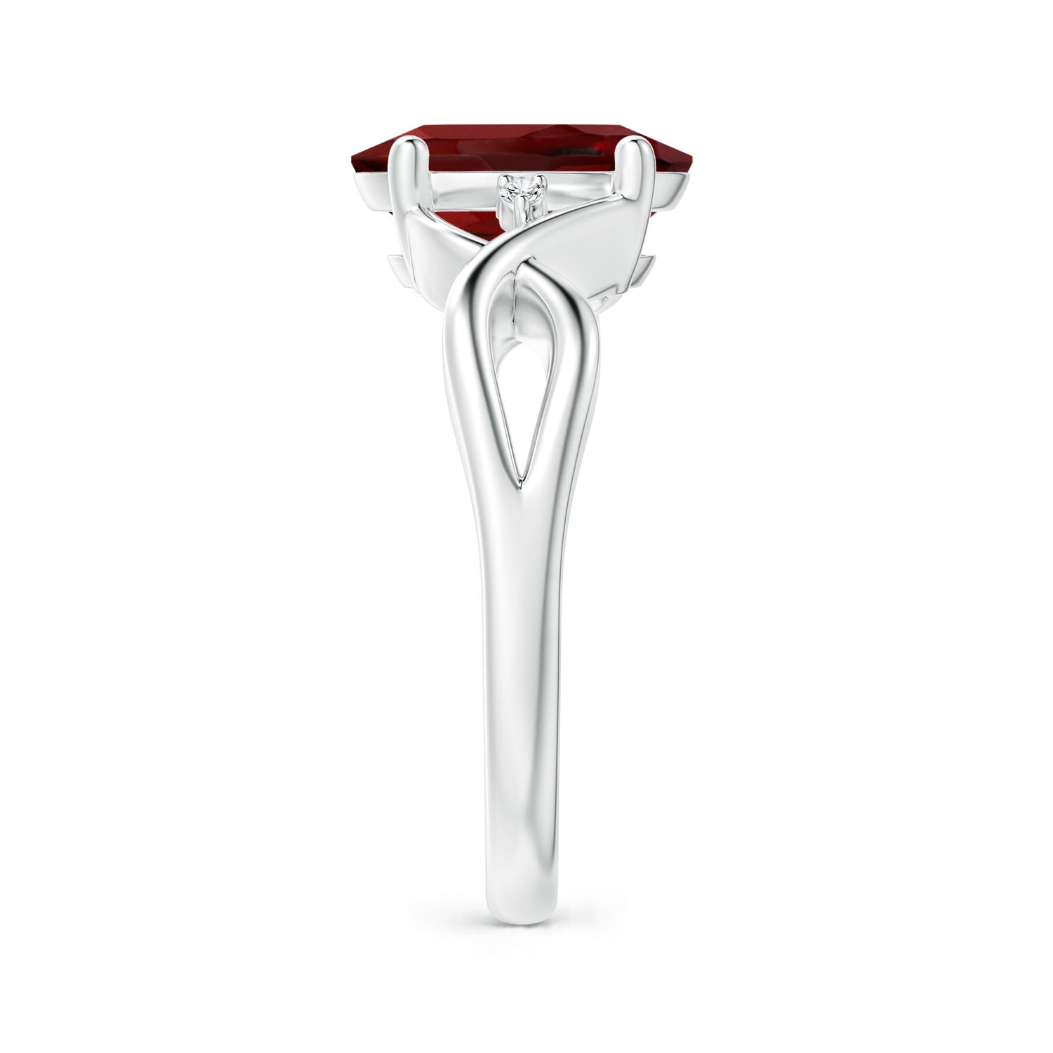 AAAA - Garnet / 2.97 CT / 14 KT White Gold