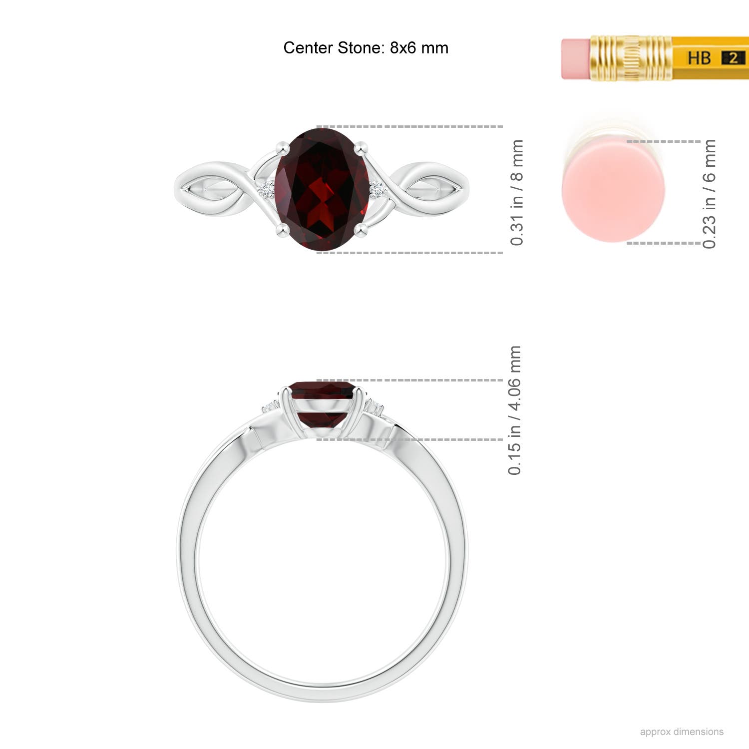 A - Garnet / 1.46 CT / 14 KT White Gold