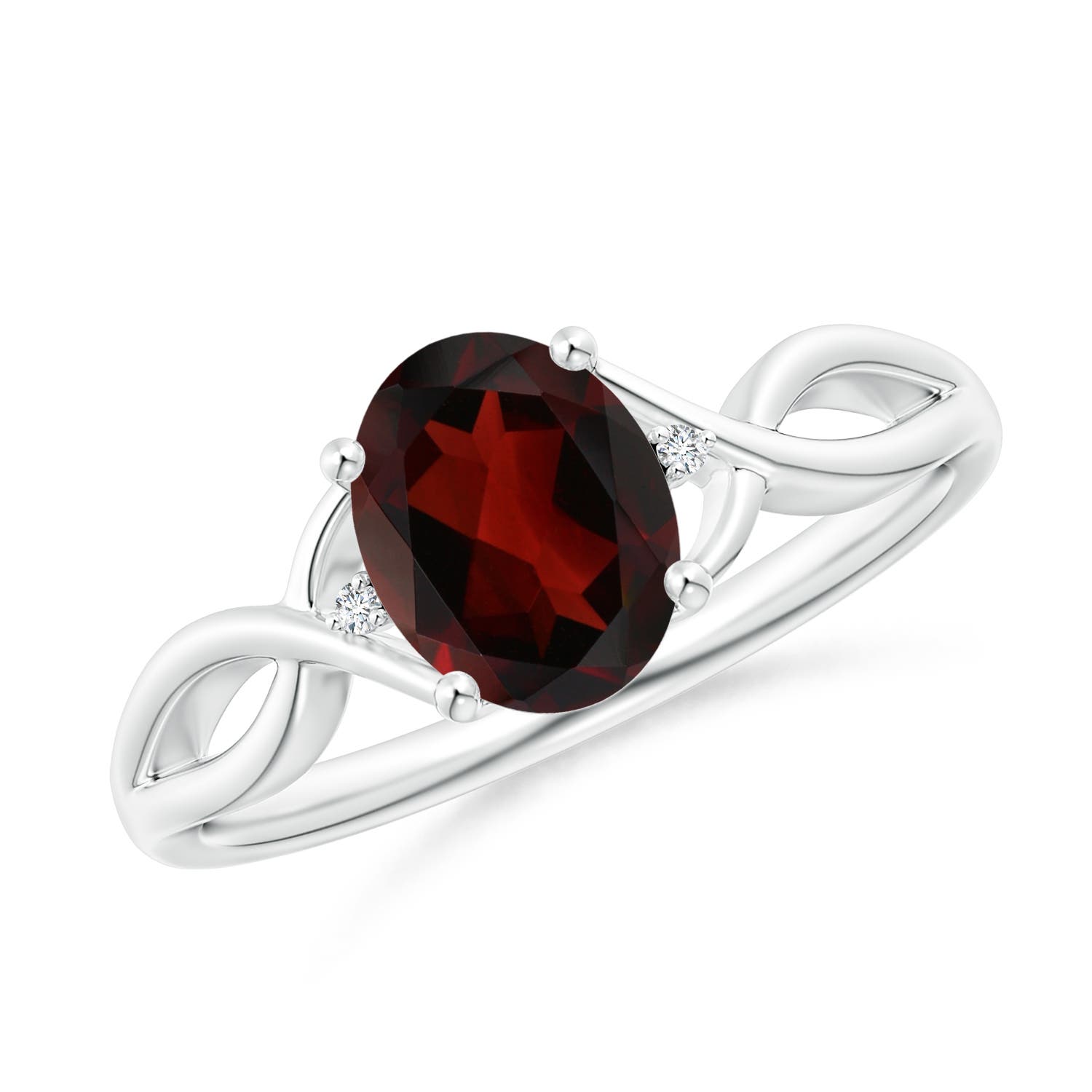 AA - Garnet / 1.46 CT / 14 KT White Gold