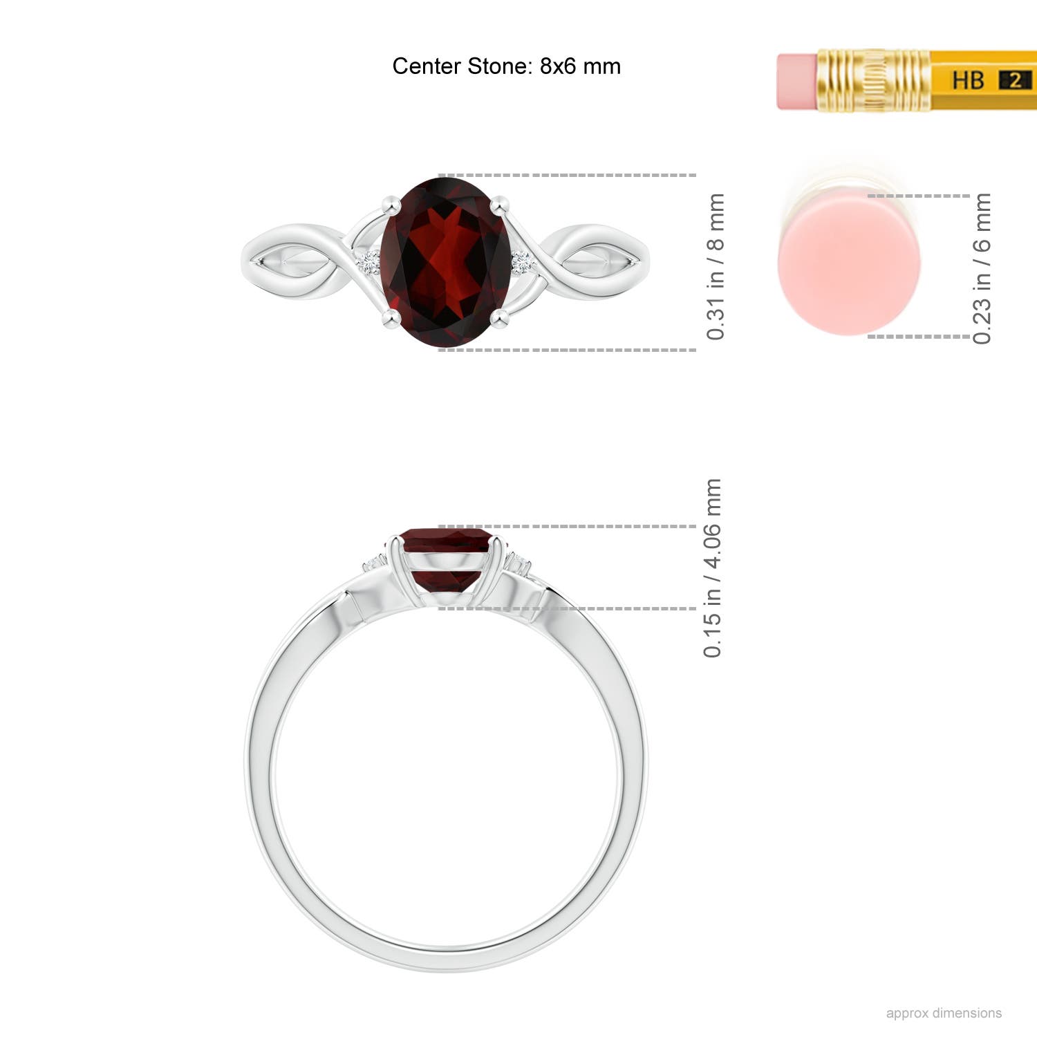 AA - Garnet / 1.46 CT / 14 KT White Gold