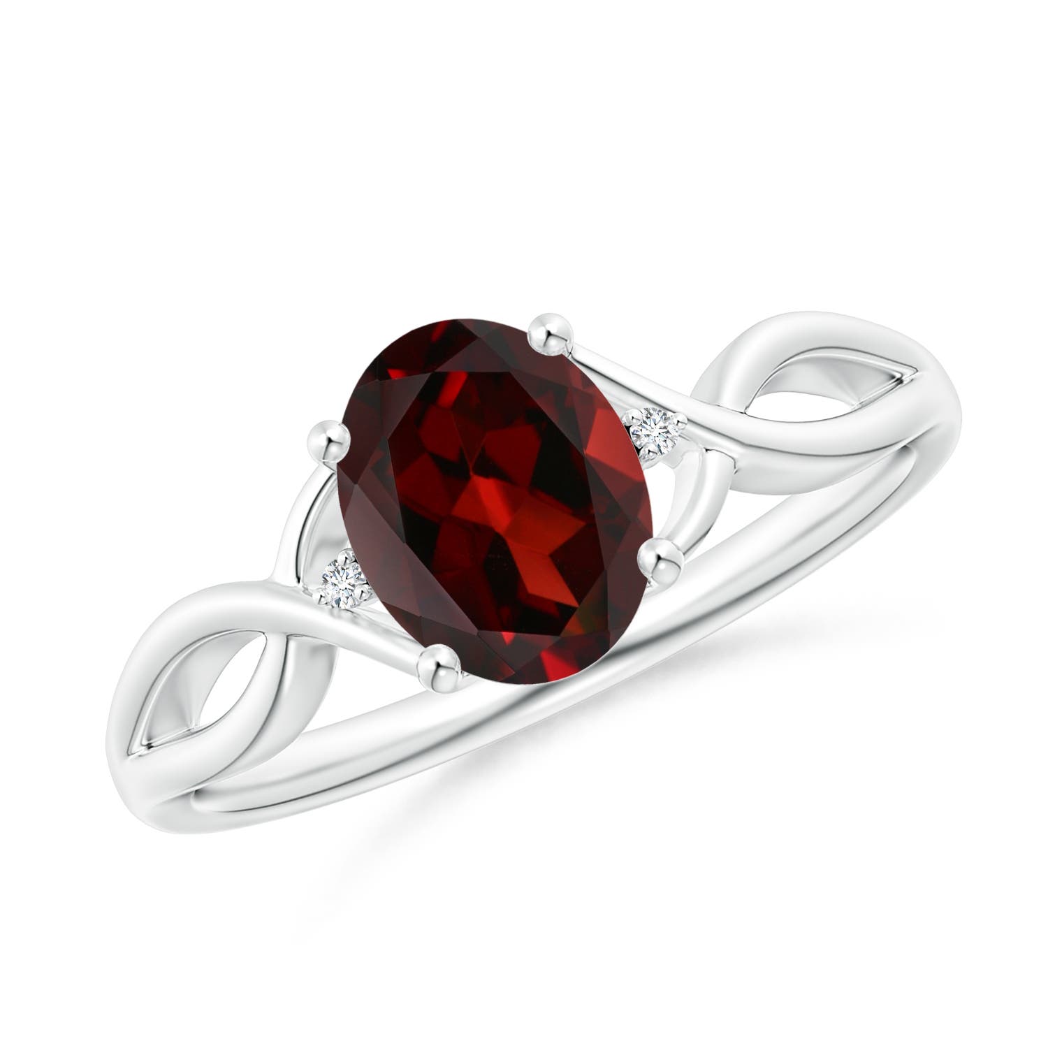 AAA - Garnet / 1.46 CT / 14 KT White Gold