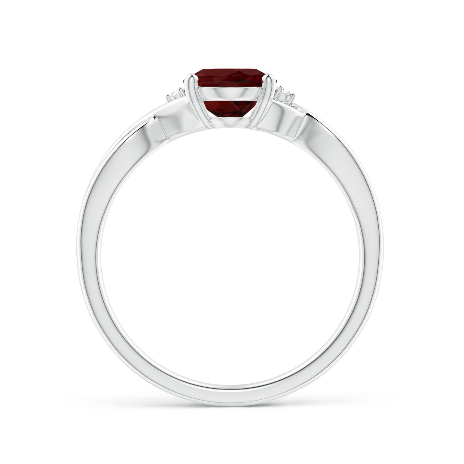 AAA - Garnet / 1.46 CT / 14 KT White Gold