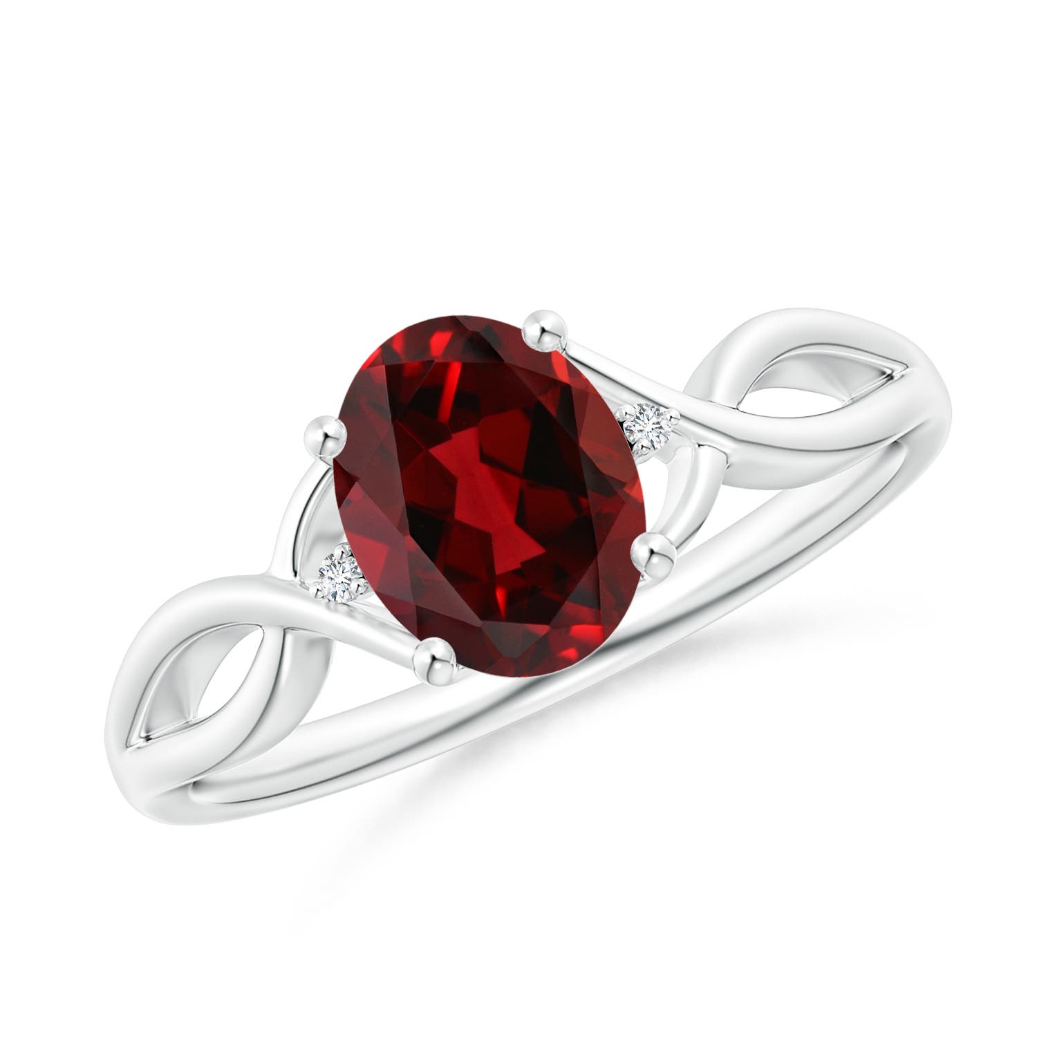 AAAA - Garnet / 1.46 CT / 14 KT White Gold