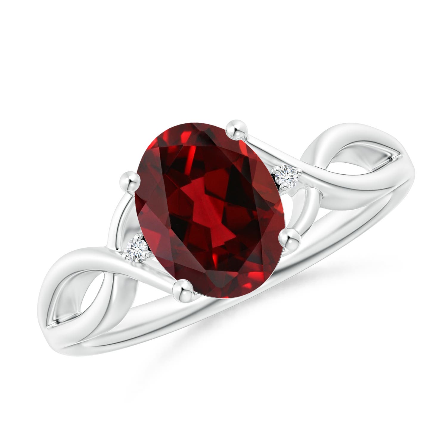 AAAA - Garnet / 2.02 CT / 14 KT White Gold