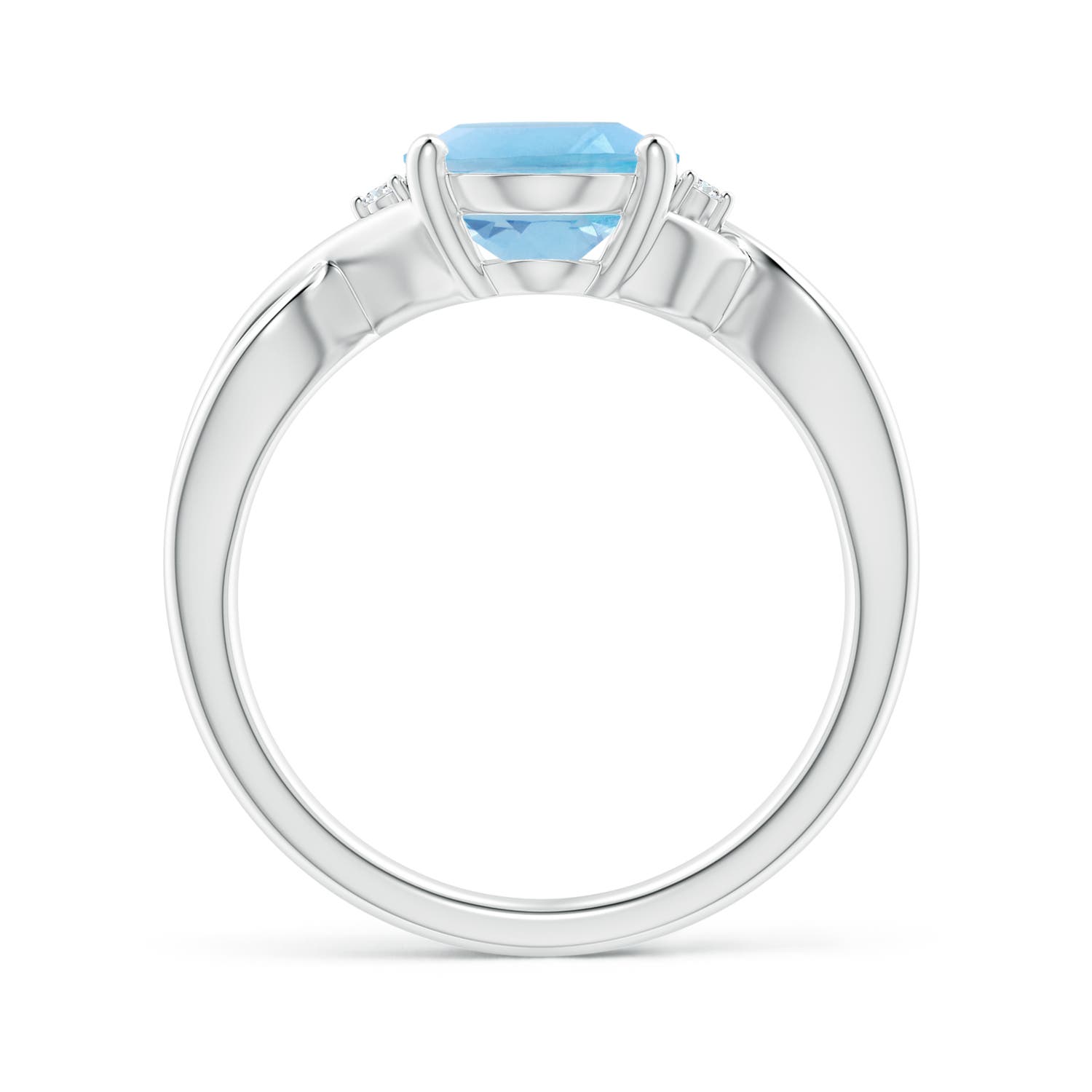 A - Swiss Blue Topaz / 3.27 CT / 14 KT White Gold