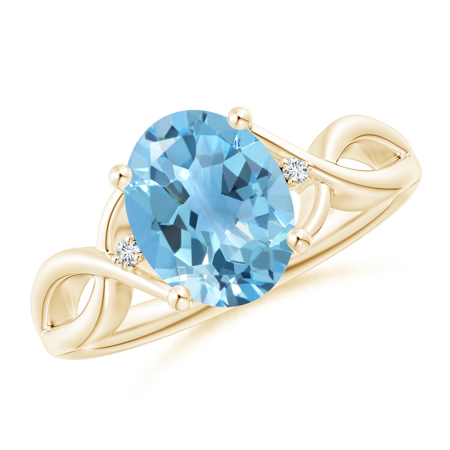 A - Swiss Blue Topaz / 3.27 CT / 14 KT Yellow Gold