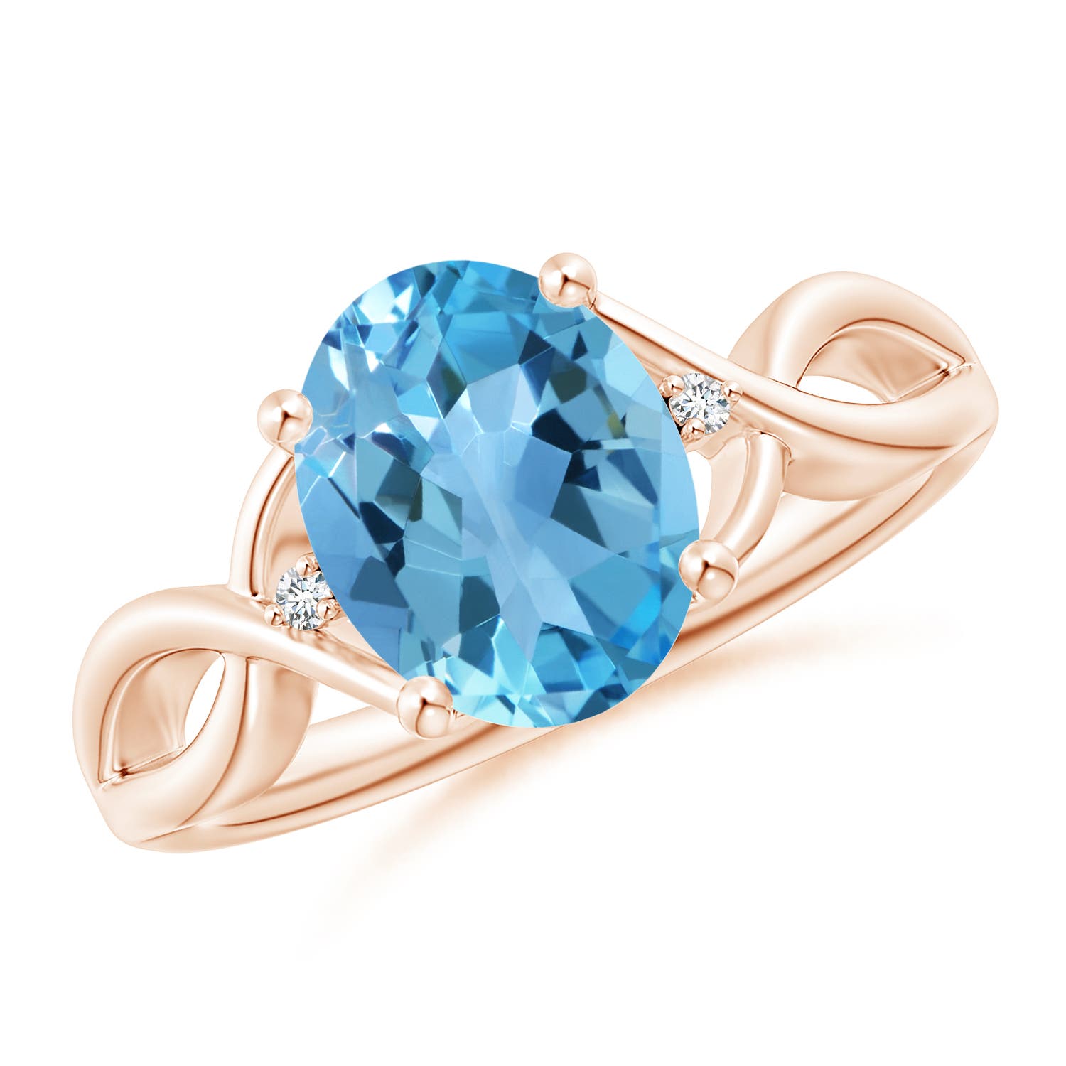 AA - Swiss Blue Topaz / 3.27 CT / 14 KT Rose Gold