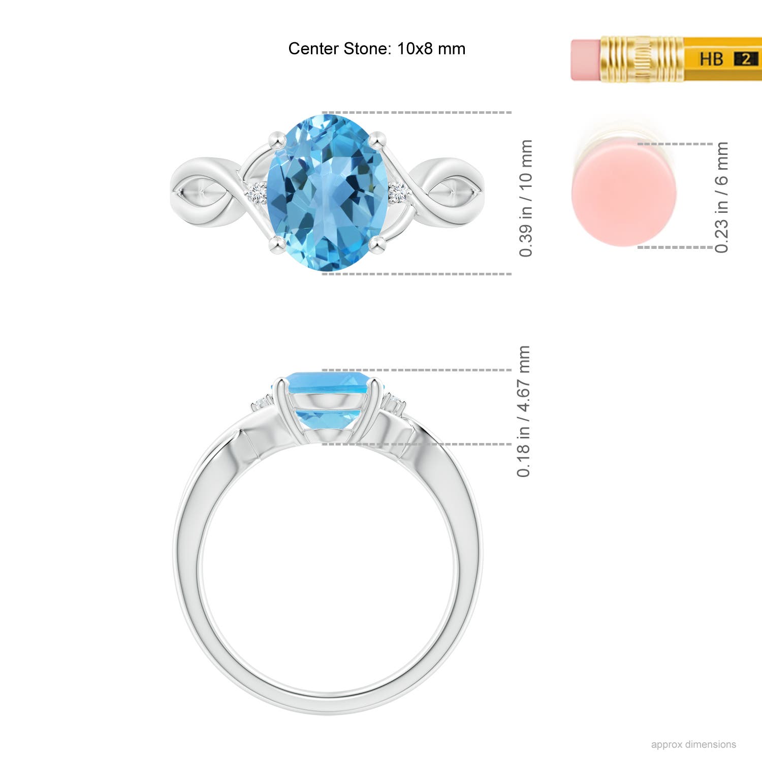 AA - Swiss Blue Topaz / 3.27 CT / 14 KT White Gold