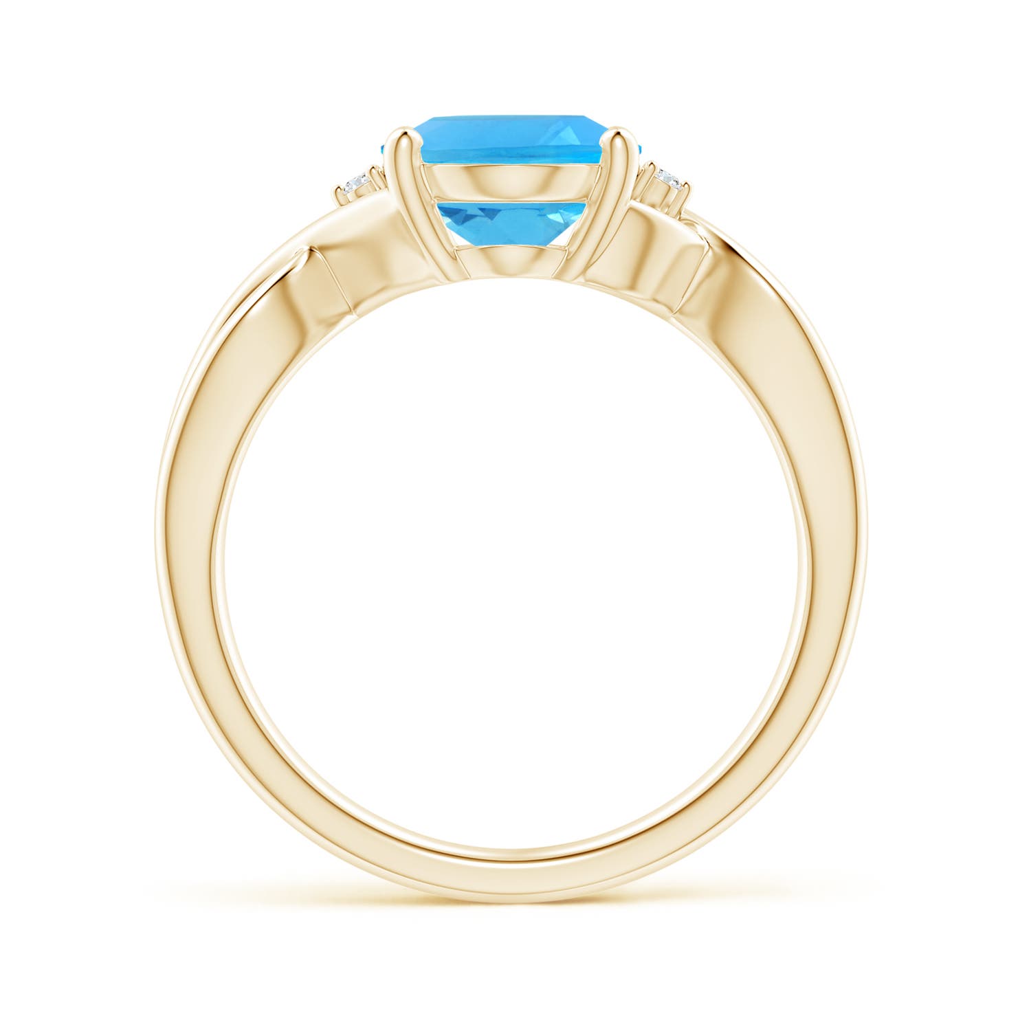 AAA - Swiss Blue Topaz / 3.27 CT / 14 KT Yellow Gold