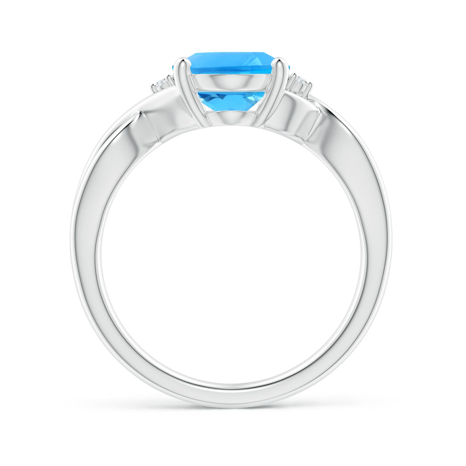 AAAA - Swiss Blue Topaz / 3.27 CT / 14 KT White Gold