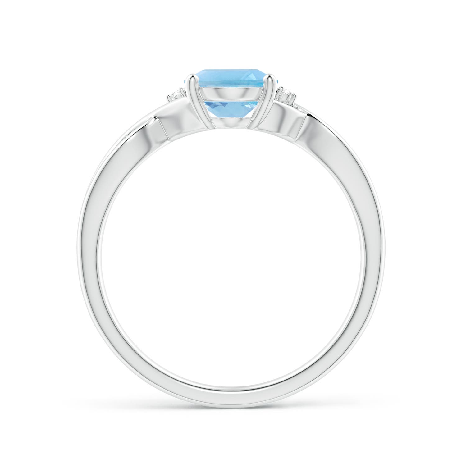 A - Swiss Blue Topaz / 1.51 CT / 14 KT White Gold