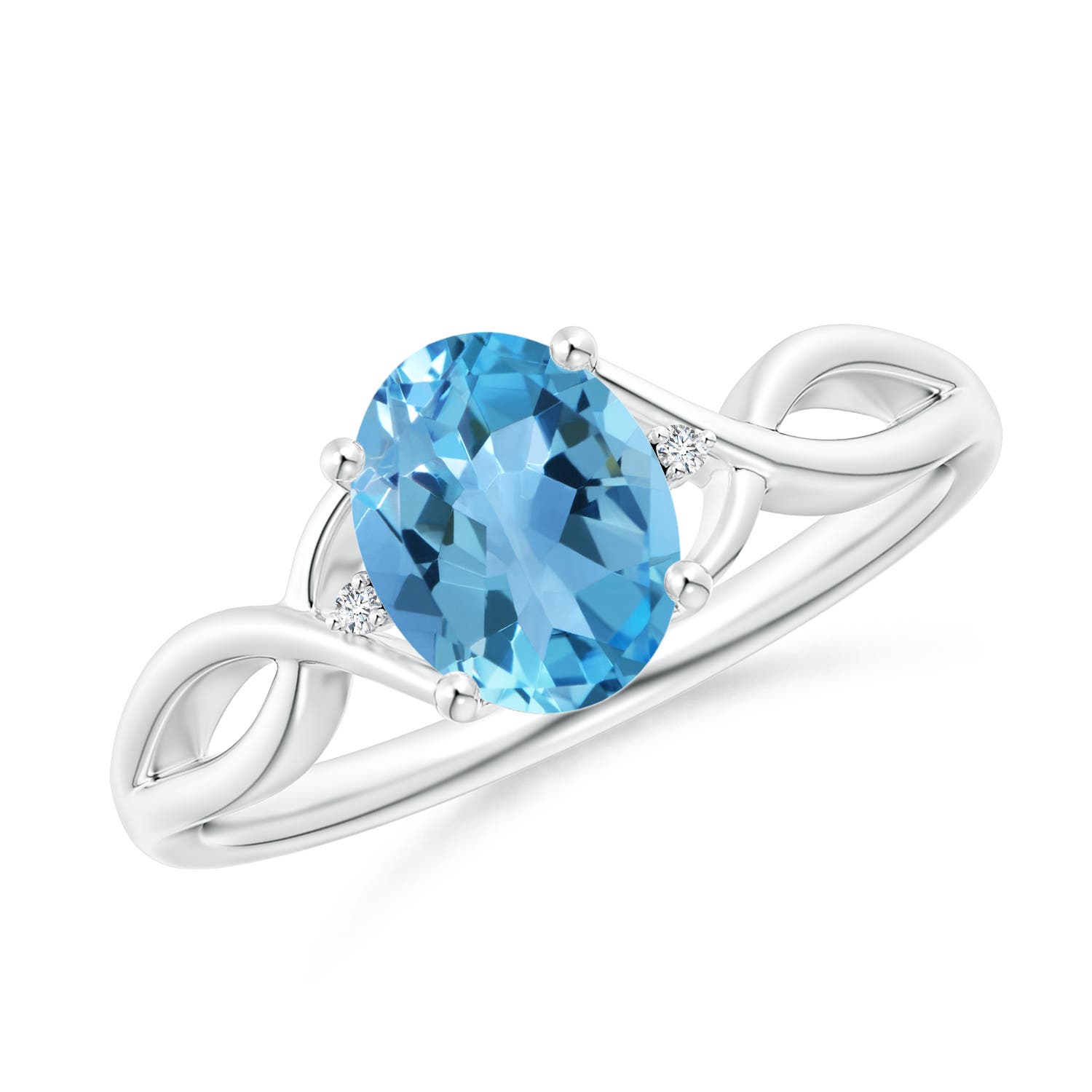 AA - Swiss Blue Topaz / 1.51 CT / 14 KT White Gold