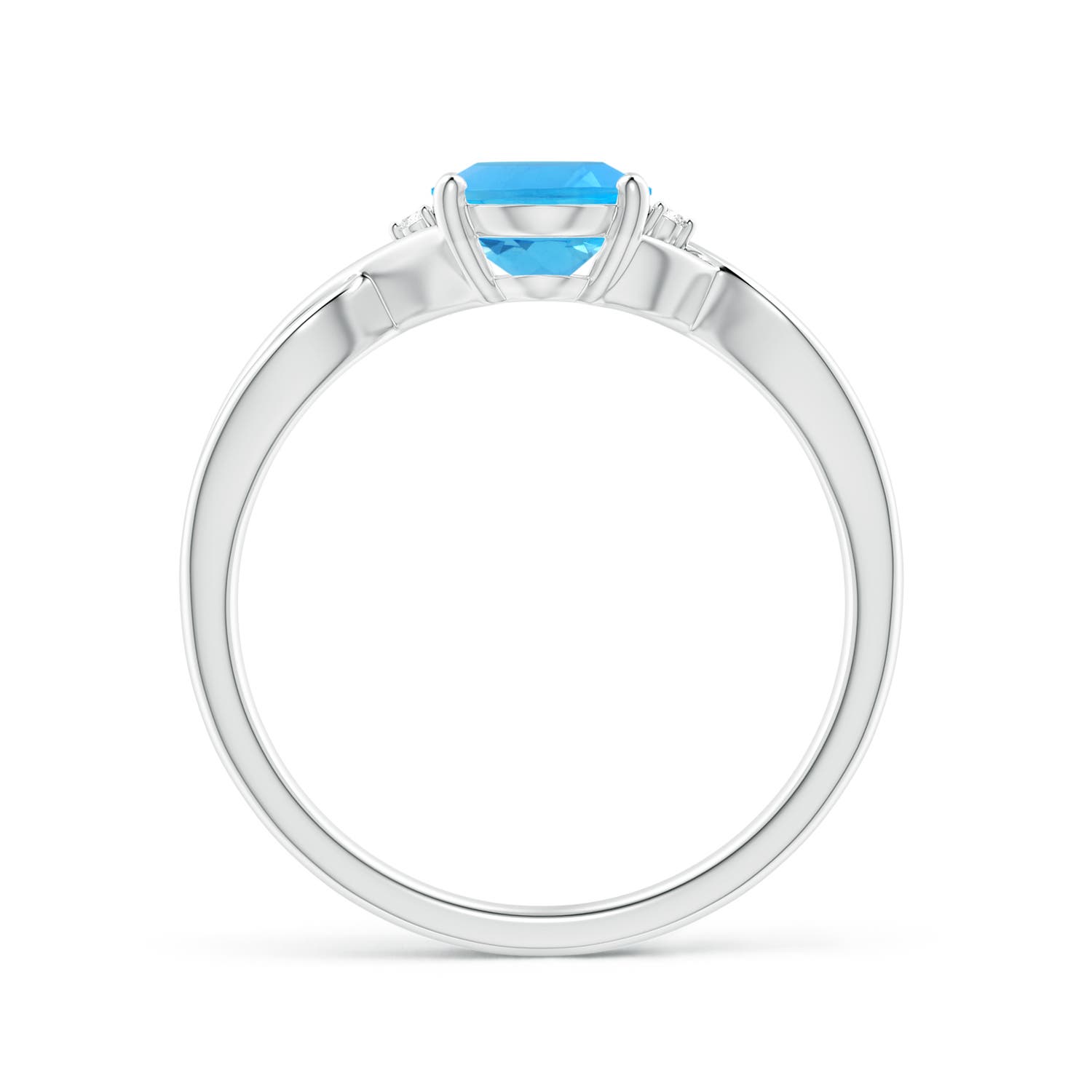 AAA - Swiss Blue Topaz / 1.51 CT / 14 KT White Gold