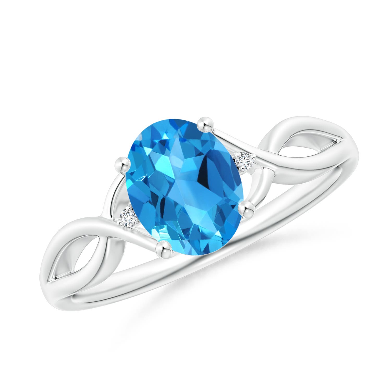 AAAA - Swiss Blue Topaz / 1.51 CT / 14 KT White Gold