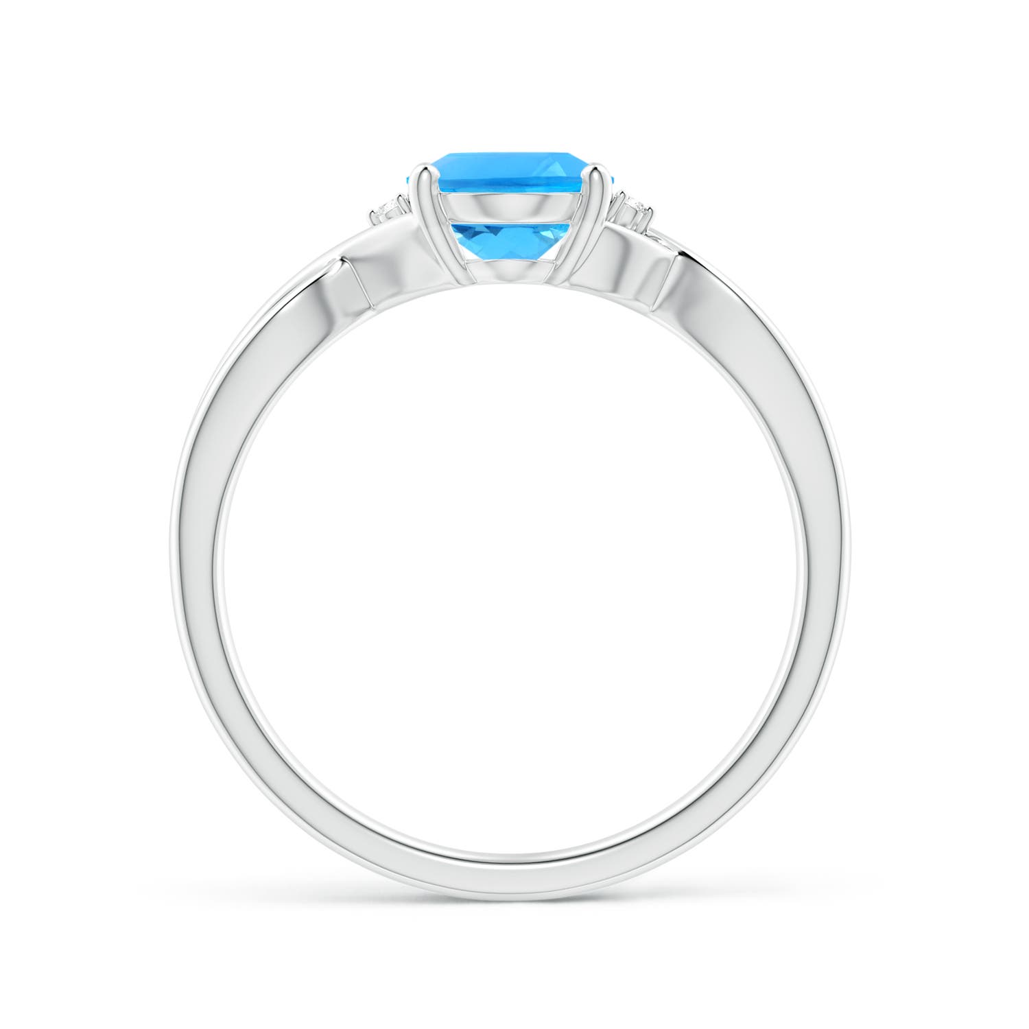 AAAA - Swiss Blue Topaz / 1.51 CT / 14 KT White Gold