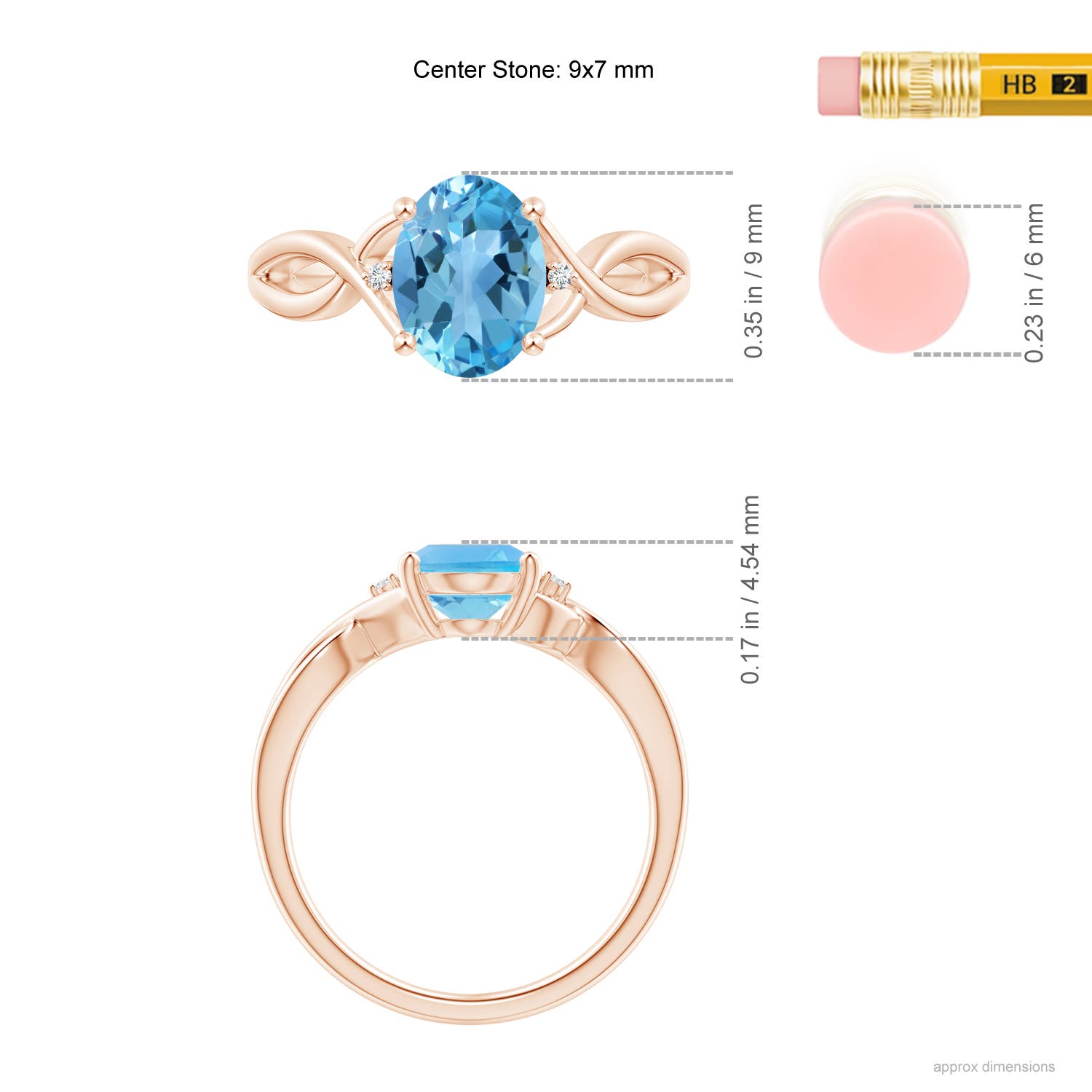 AA - Swiss Blue Topaz / 2.27 CT / 14 KT Rose Gold