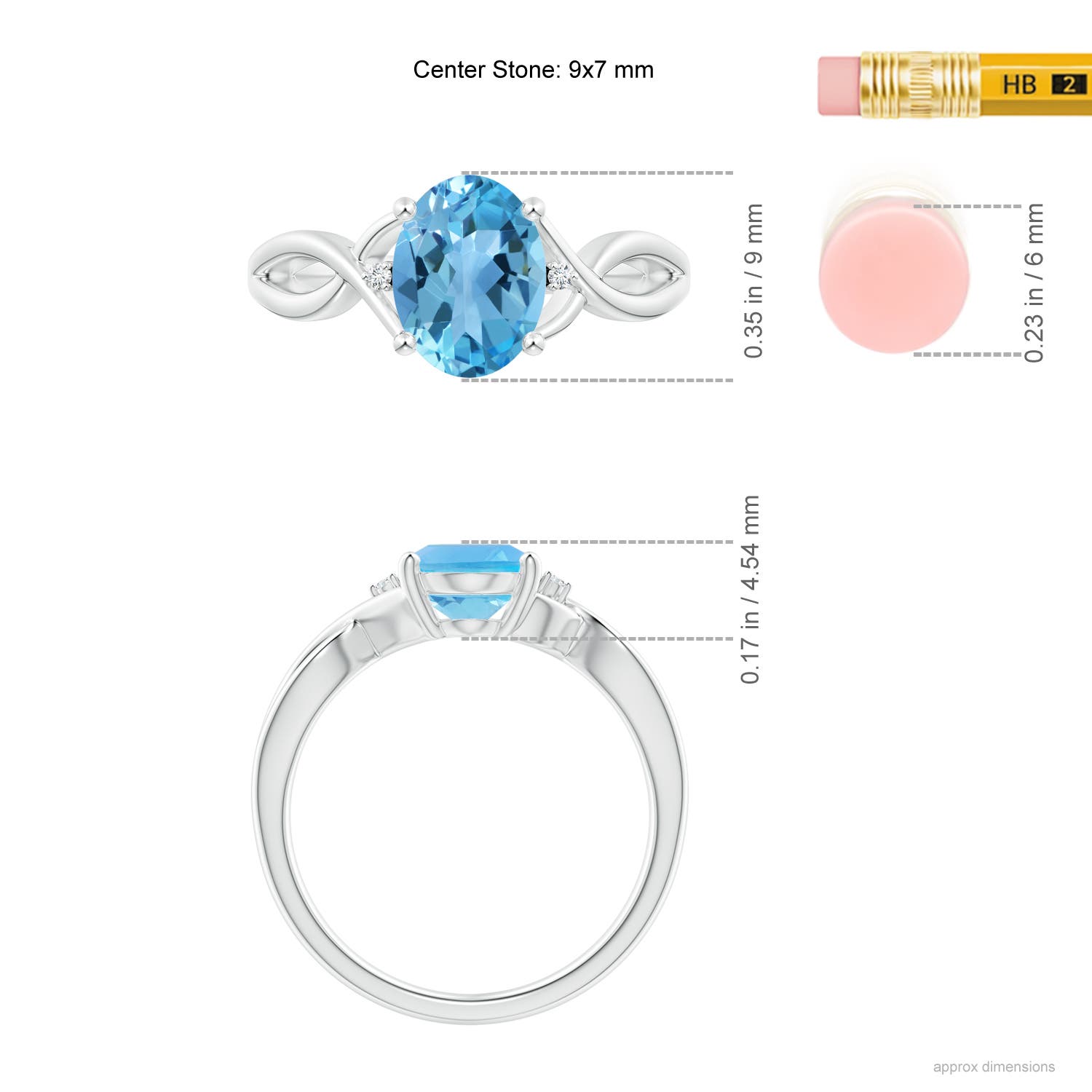 AA - Swiss Blue Topaz / 2.27 CT / 14 KT White Gold