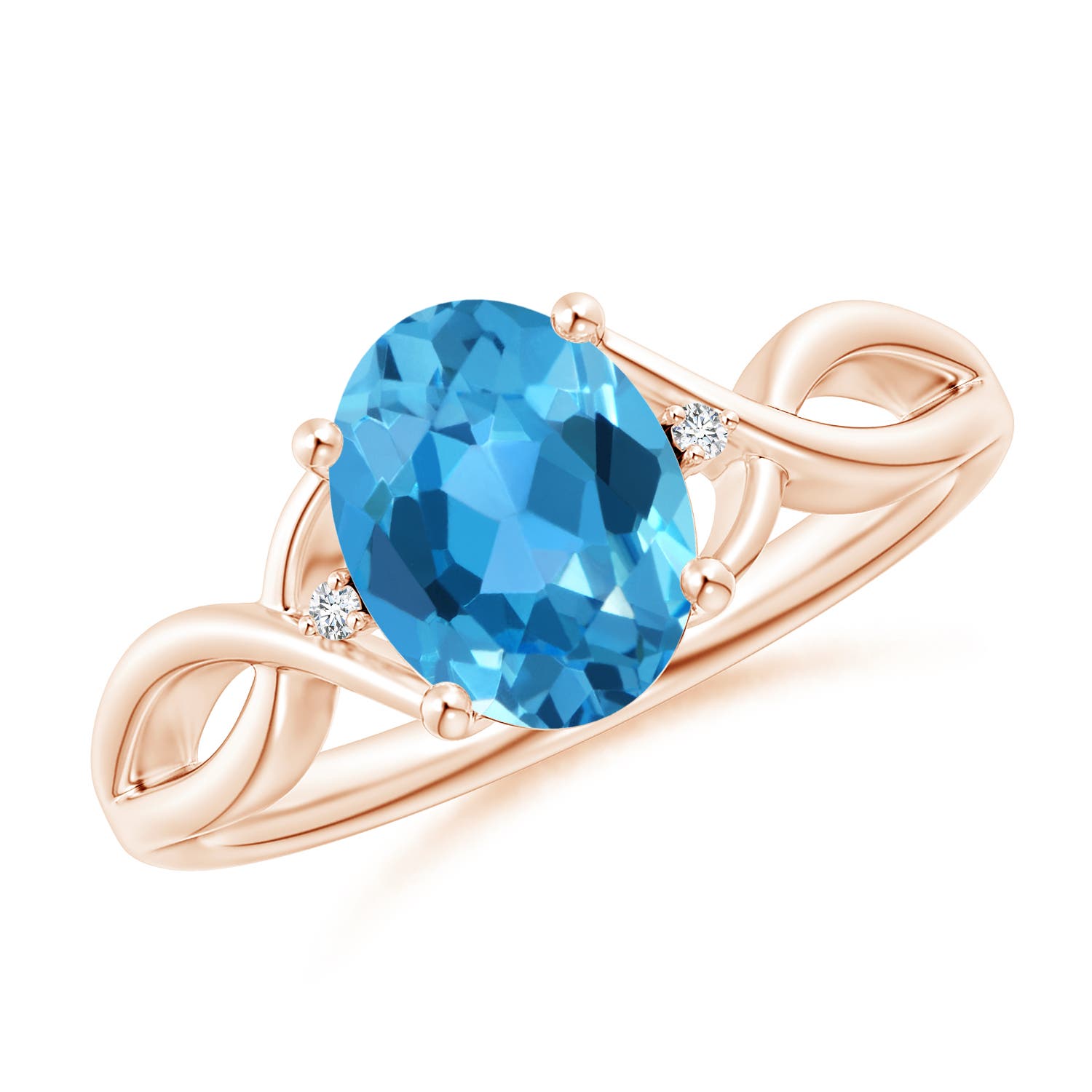 AAA - Swiss Blue Topaz / 2.27 CT / 14 KT Rose Gold