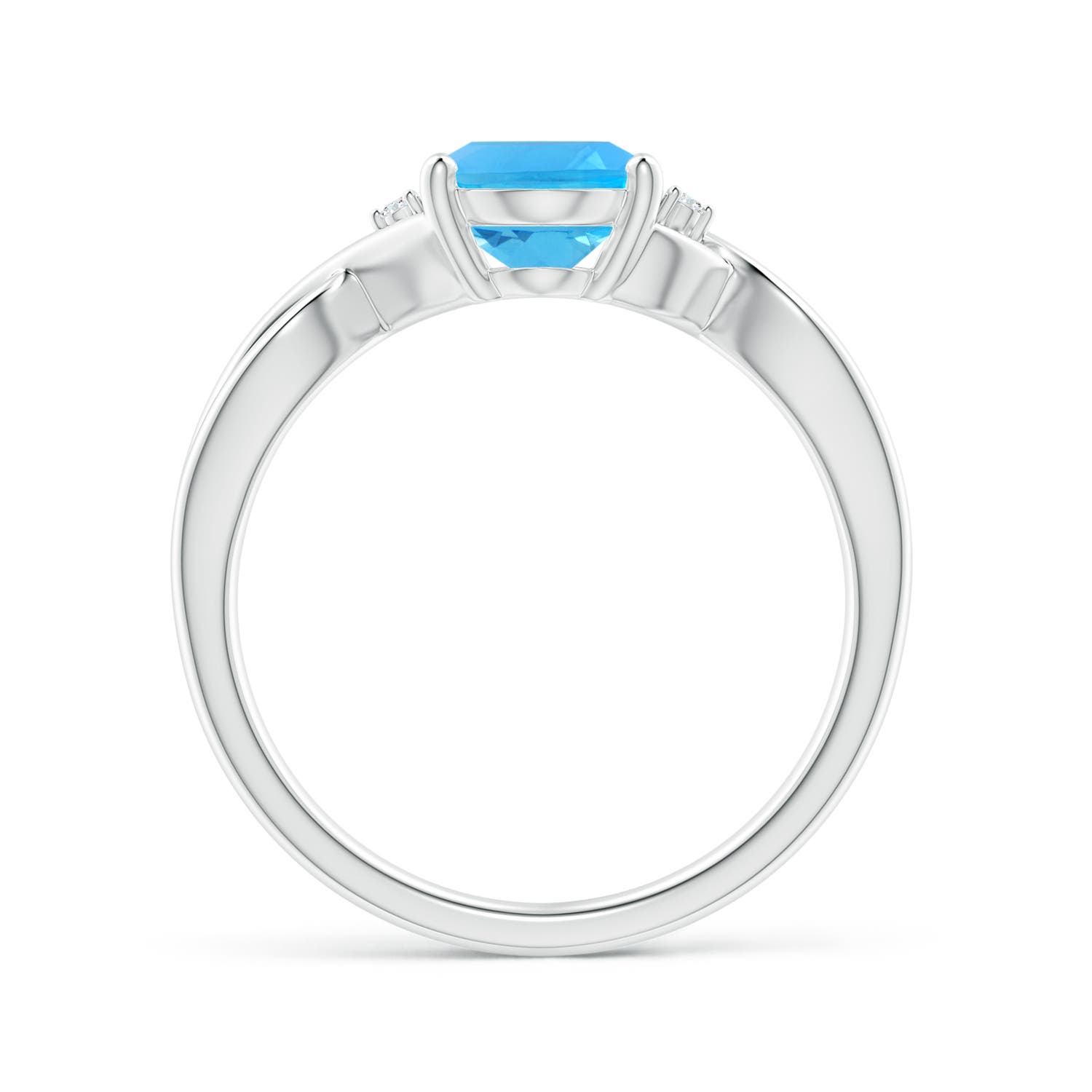 AAA - Swiss Blue Topaz / 2.27 CT / 14 KT White Gold