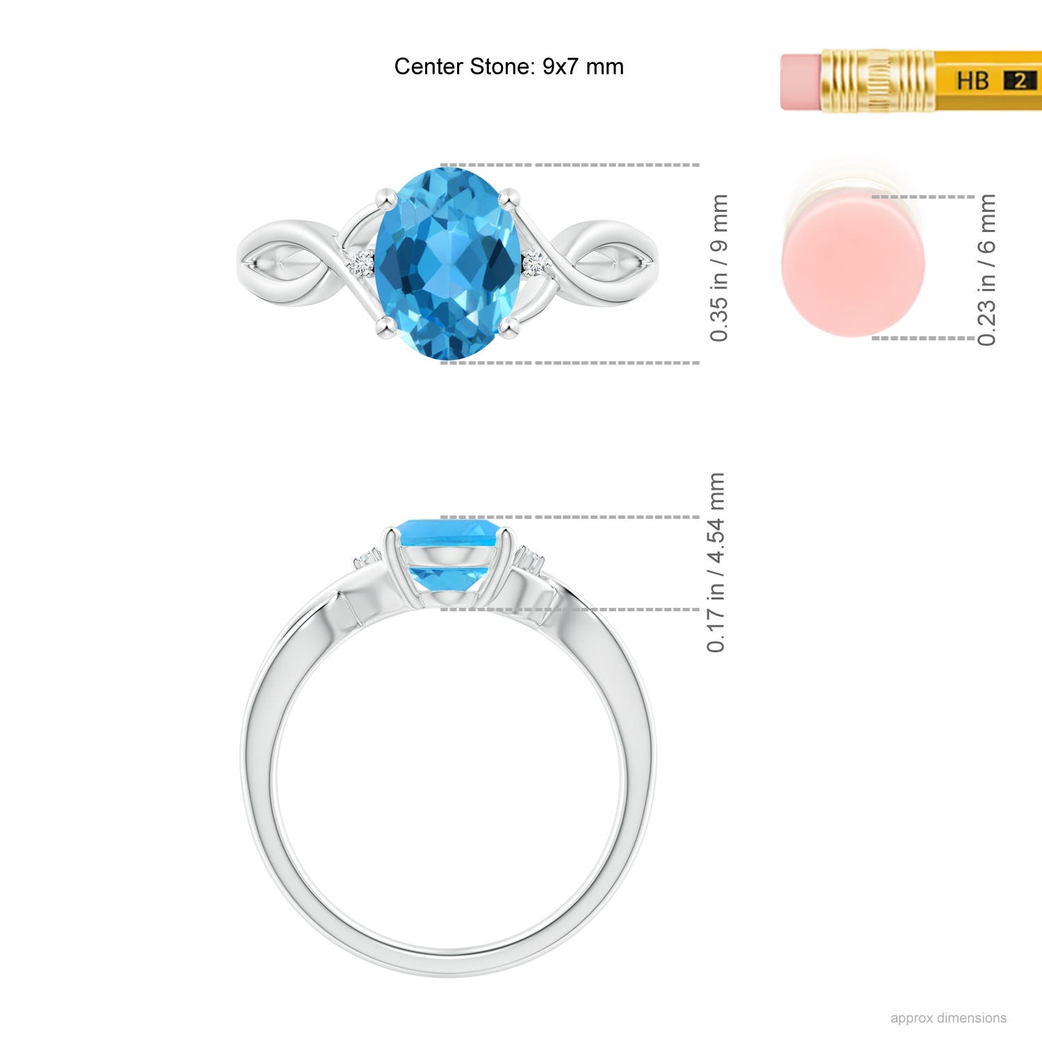 AAA - Swiss Blue Topaz / 2.27 CT / 14 KT White Gold