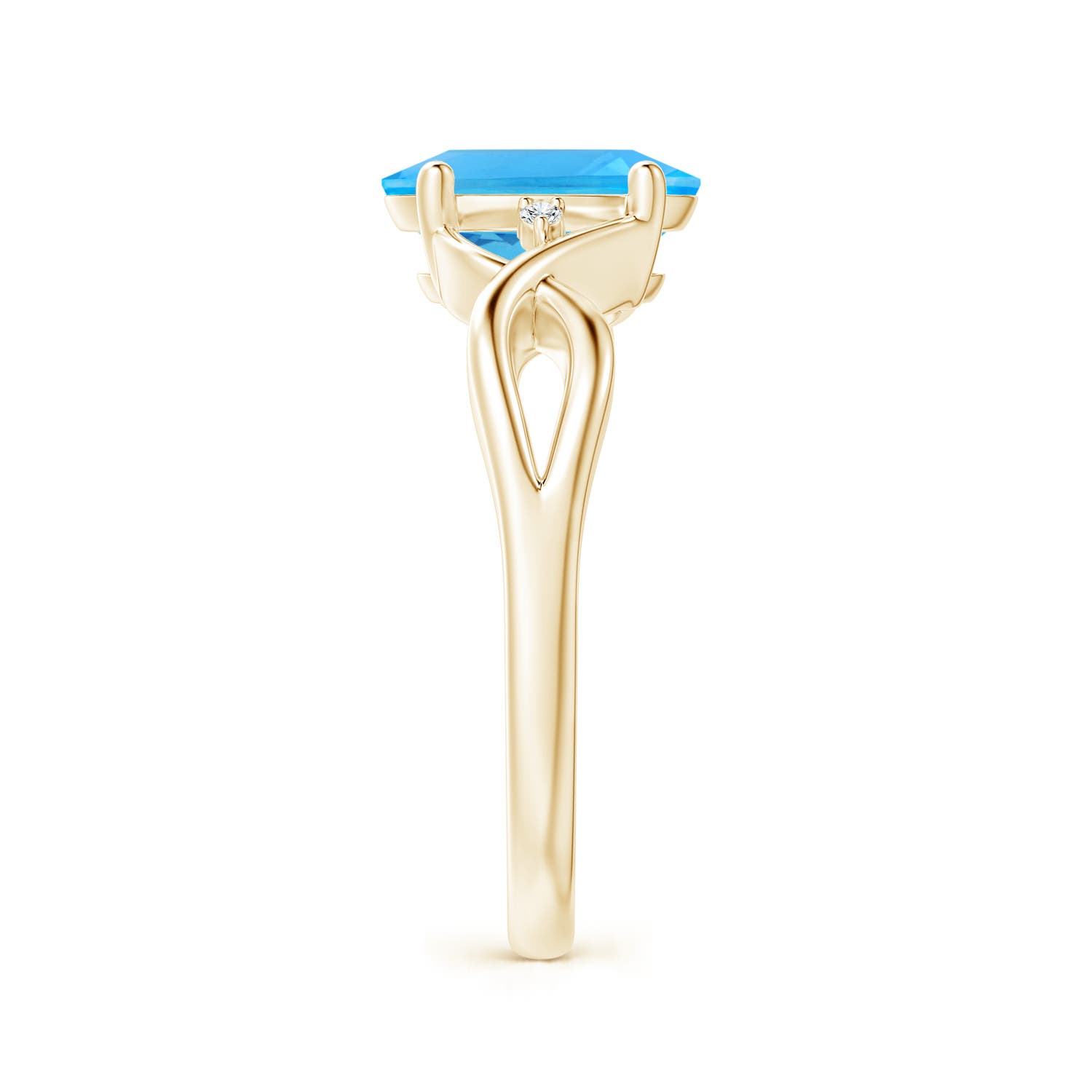 AAA - Swiss Blue Topaz / 2.27 CT / 14 KT Yellow Gold