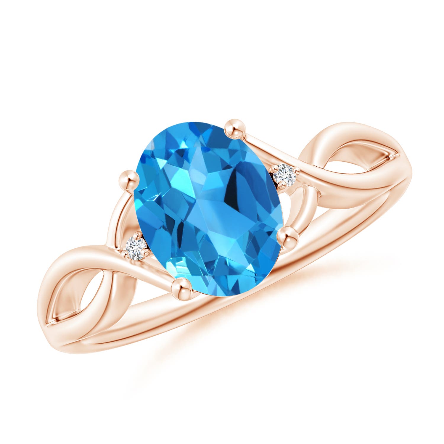 AAAA - Swiss Blue Topaz / 2.27 CT / 14 KT Rose Gold