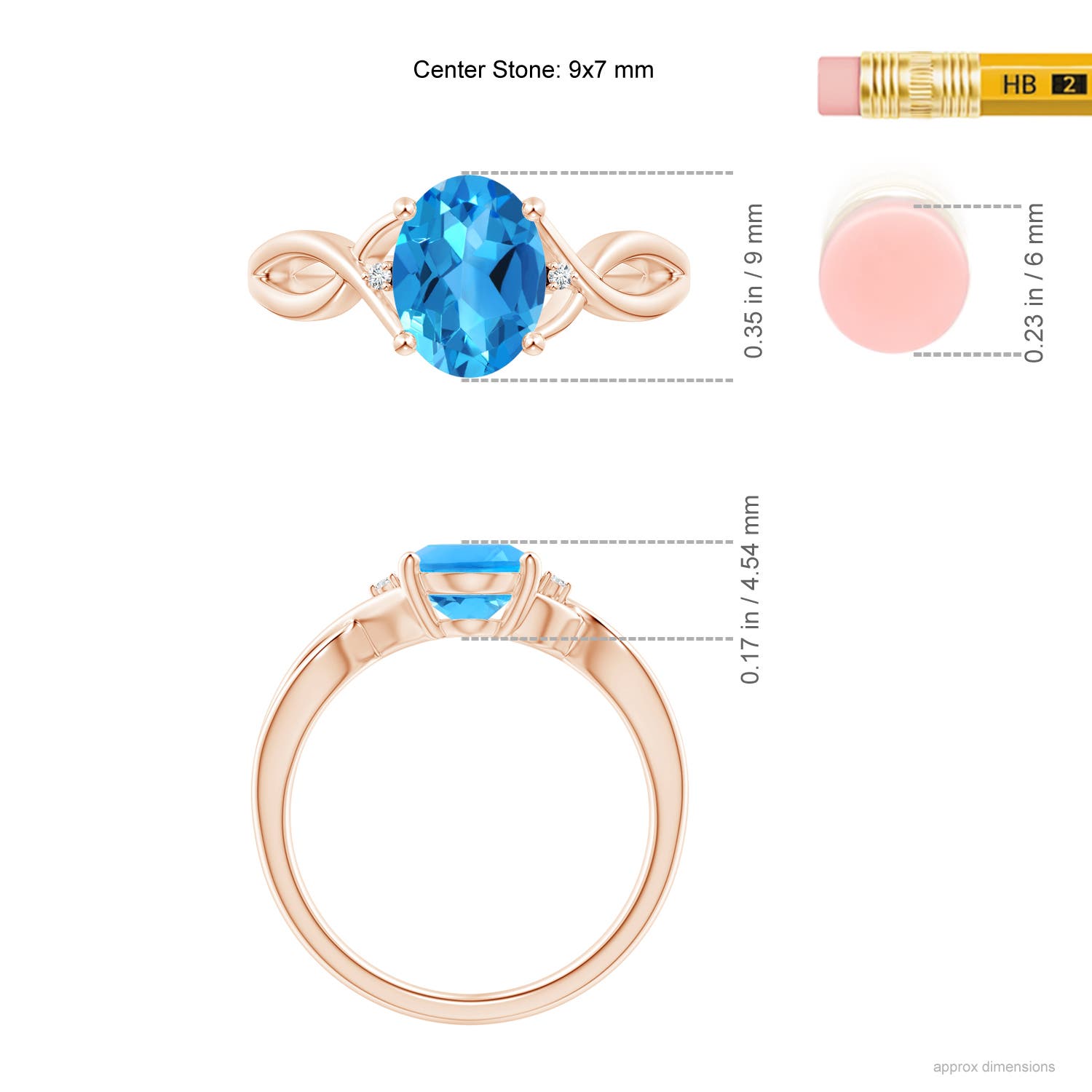 AAAA - Swiss Blue Topaz / 2.27 CT / 14 KT Rose Gold