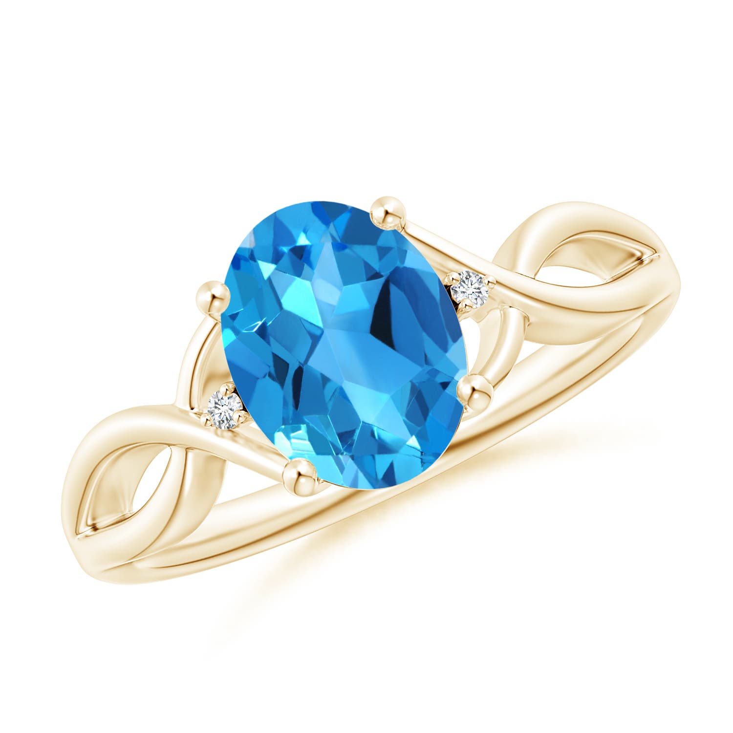 AAAA - Swiss Blue Topaz / 2.27 CT / 14 KT Yellow Gold