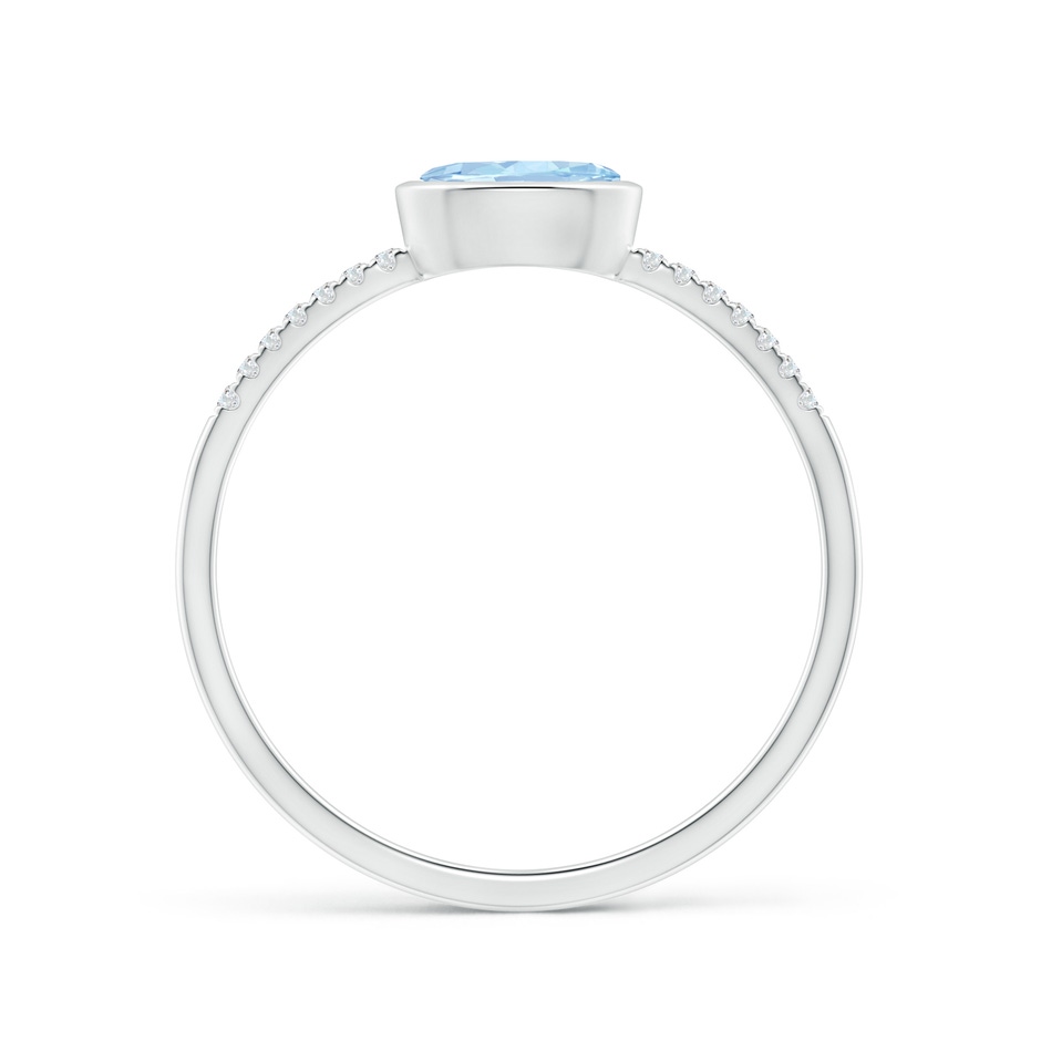 6x4mm AA East-West Bezel-Set Oval Aquamarine and Diamond Ring in White Gold side-1