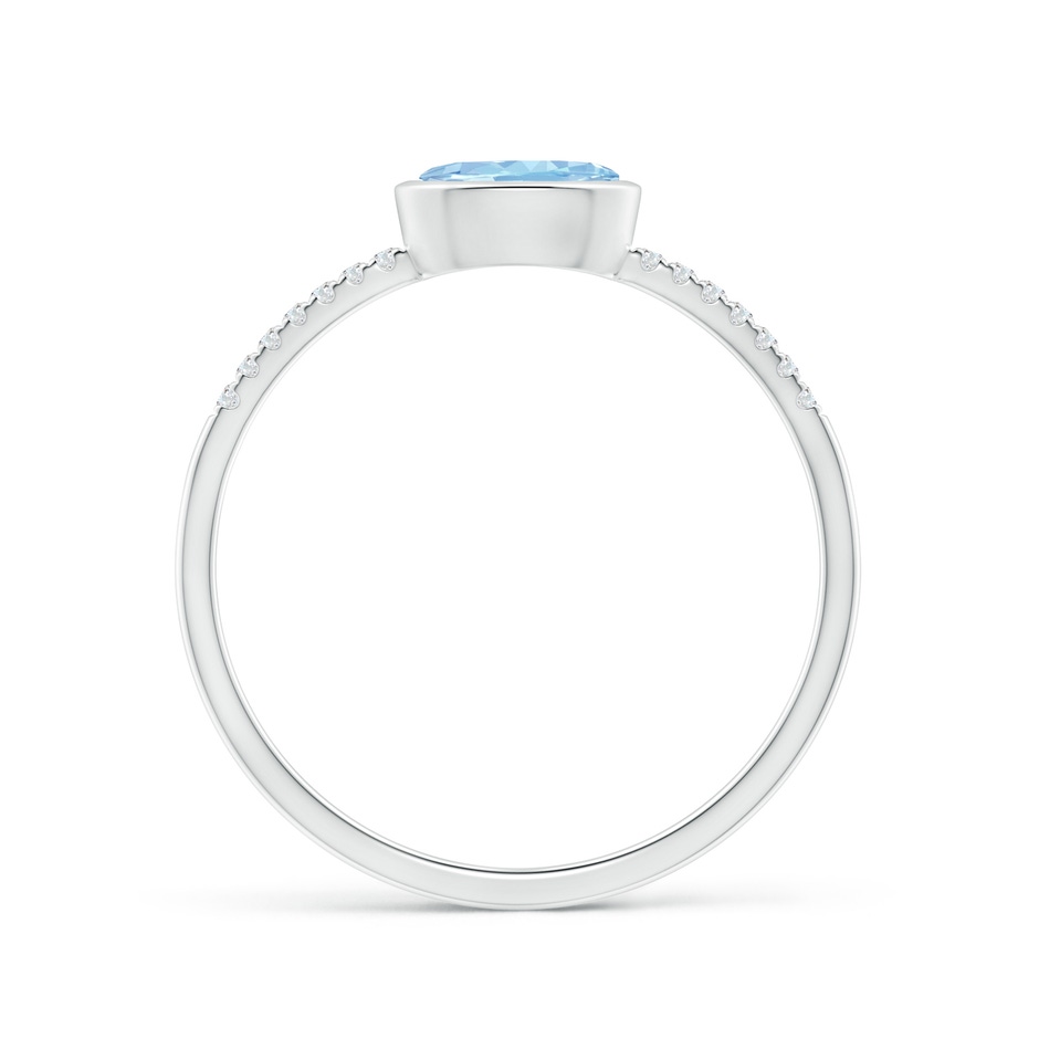 6x4mm AAA East-West Bezel-Set Oval Aquamarine and Diamond Ring in White Gold side-1
