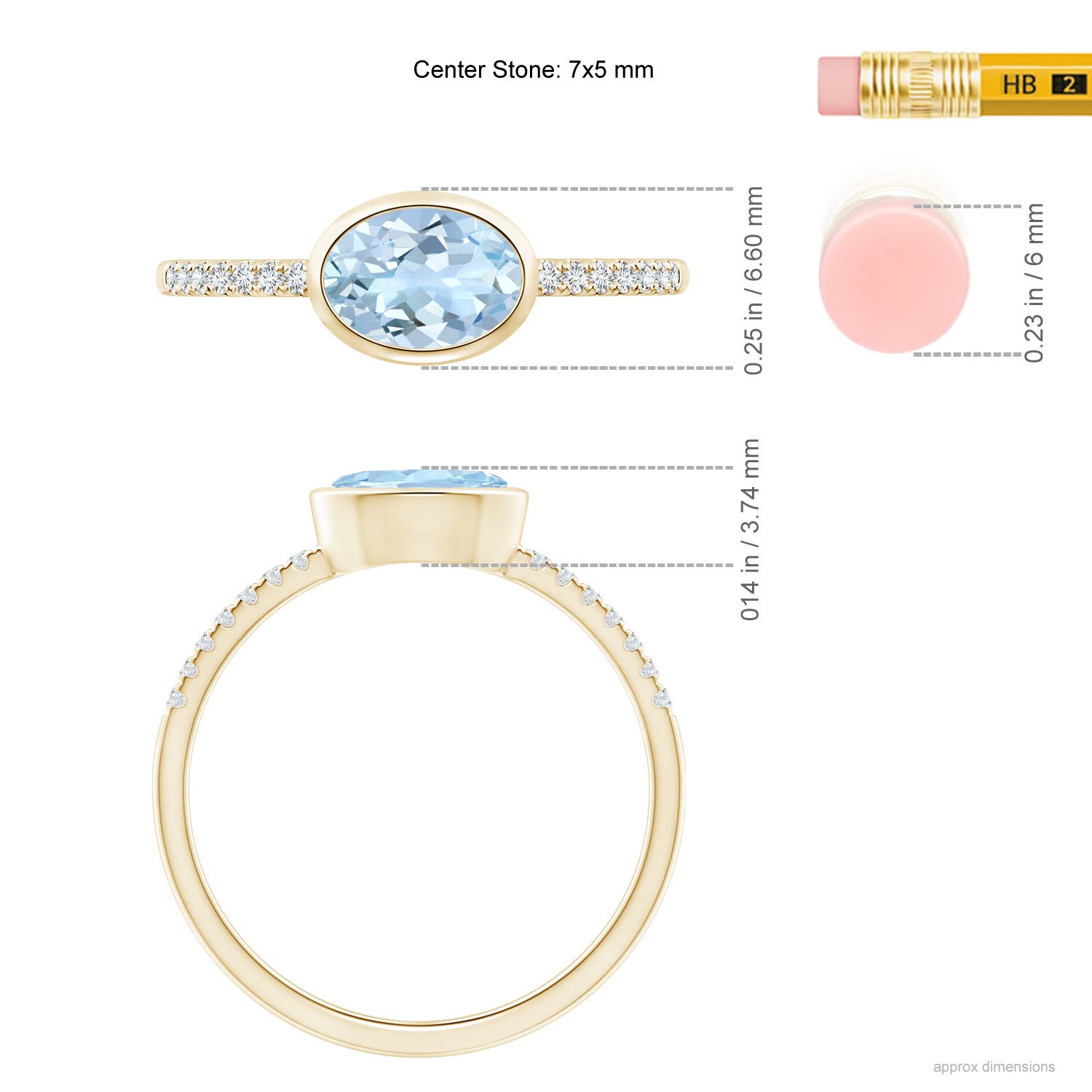 AA - Aquamarine / 0.67 CT / 14 KT Yellow Gold