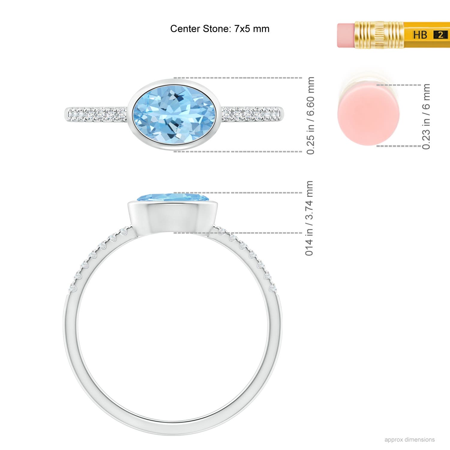 AAAA - Aquamarine / 0.67 CT / 14 KT White Gold