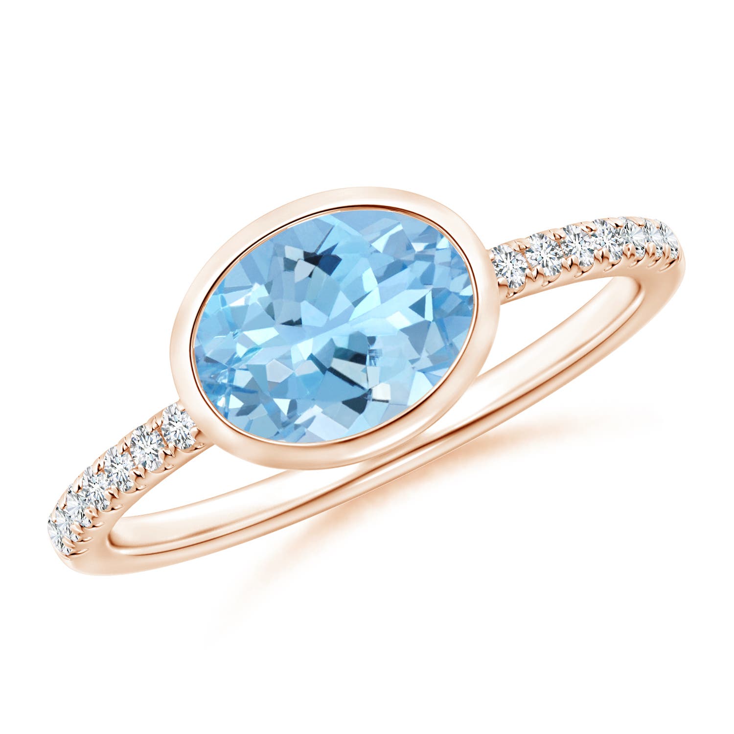 AAAA - Aquamarine / 1.08 CT / 14 KT Rose Gold