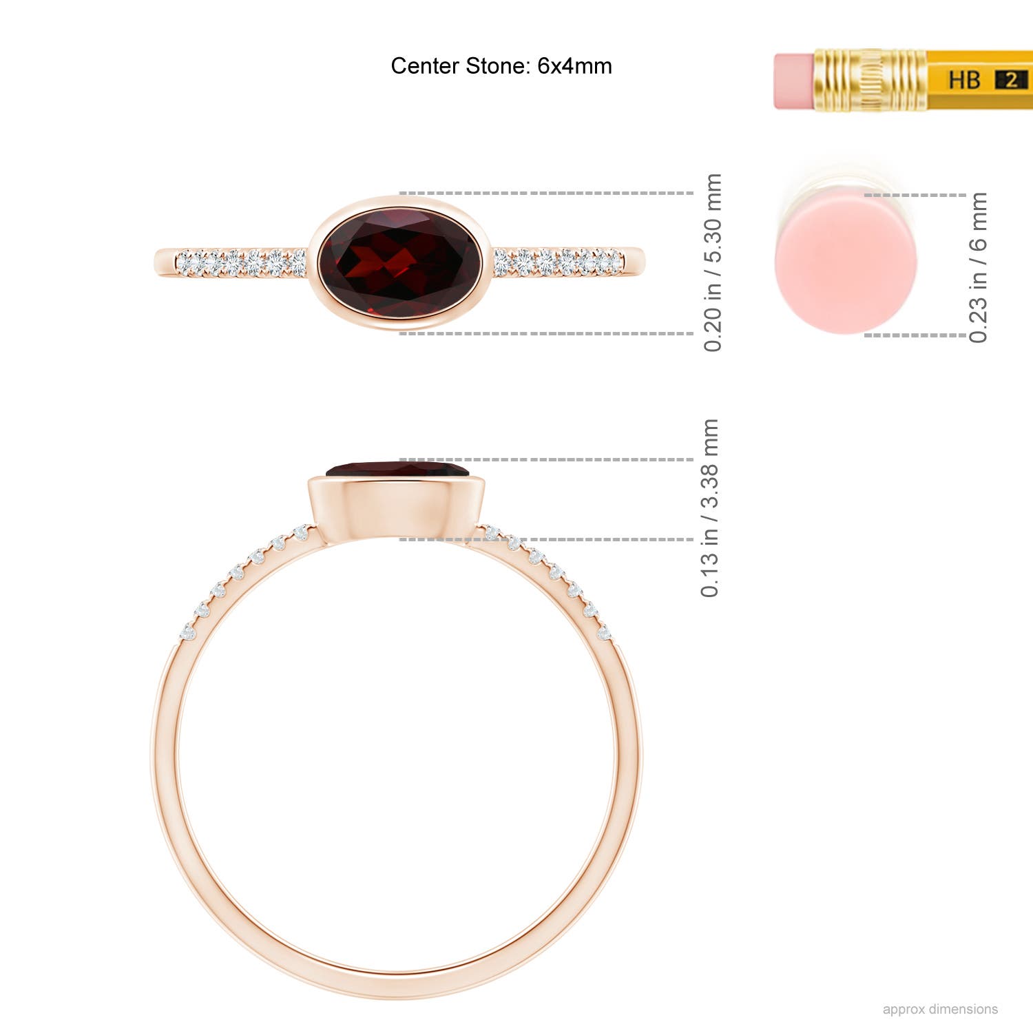 A - Garnet / 0.59 CT / 14 KT Rose Gold