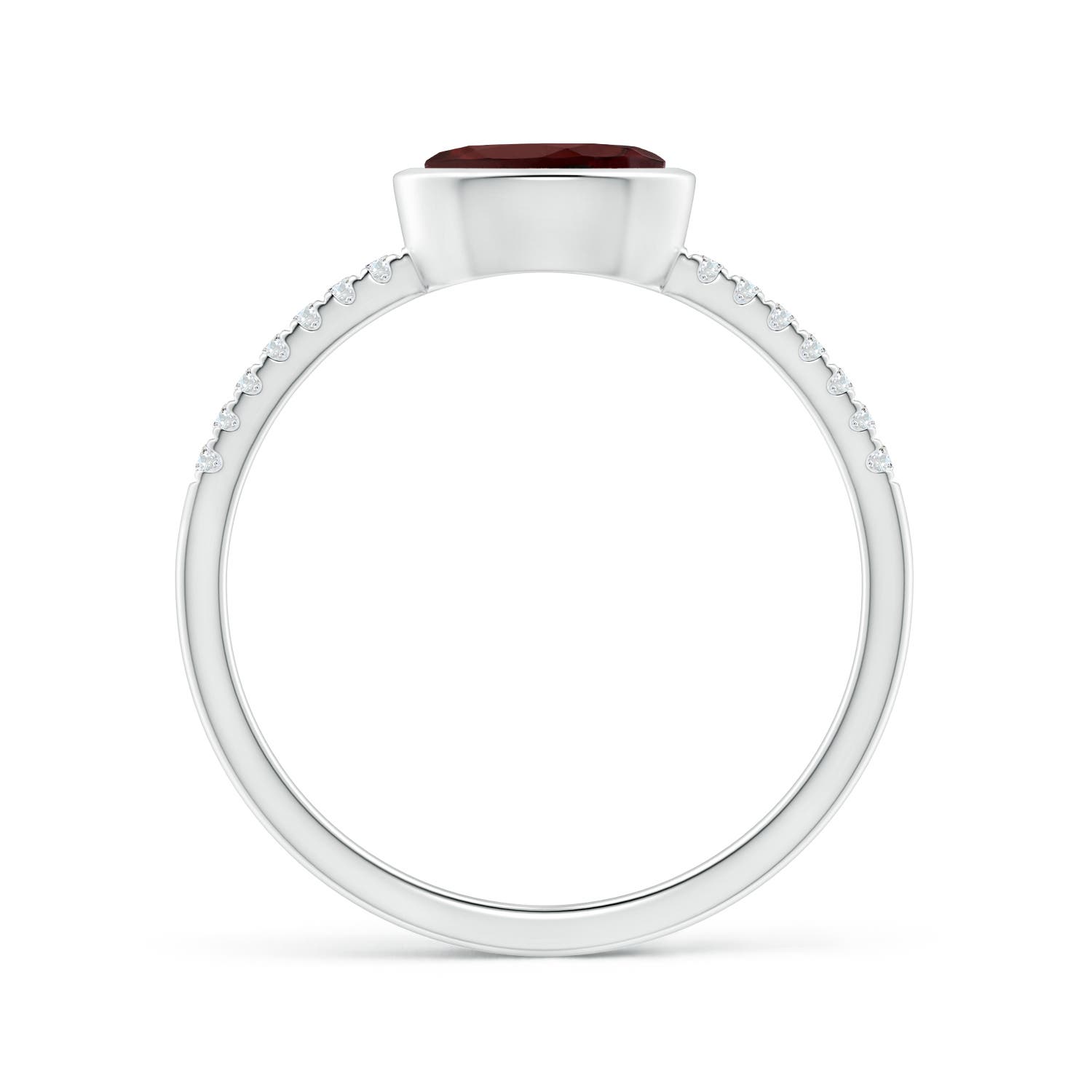 AA - Garnet / 0.97 CT / 14 KT White Gold