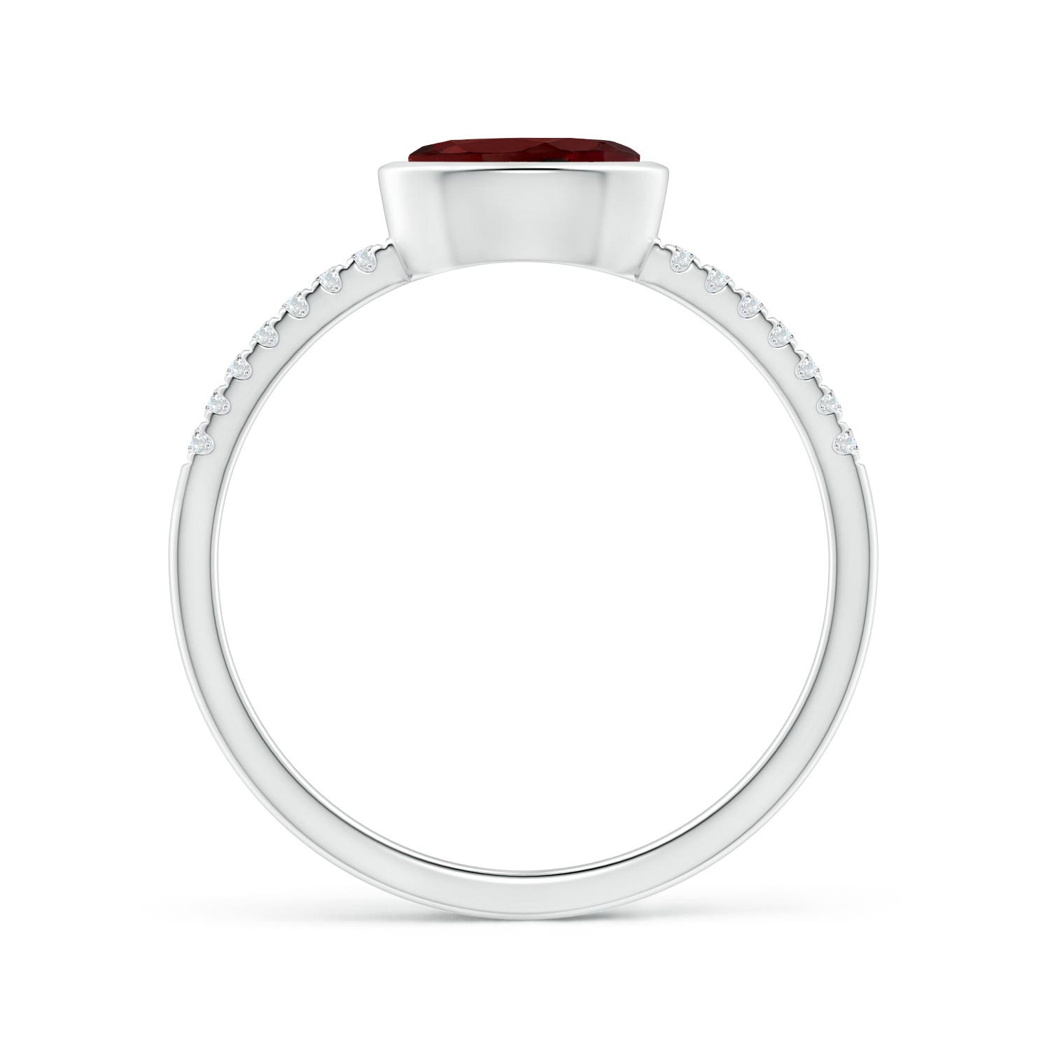 AAA - Garnet / 0.97 CT / 14 KT White Gold