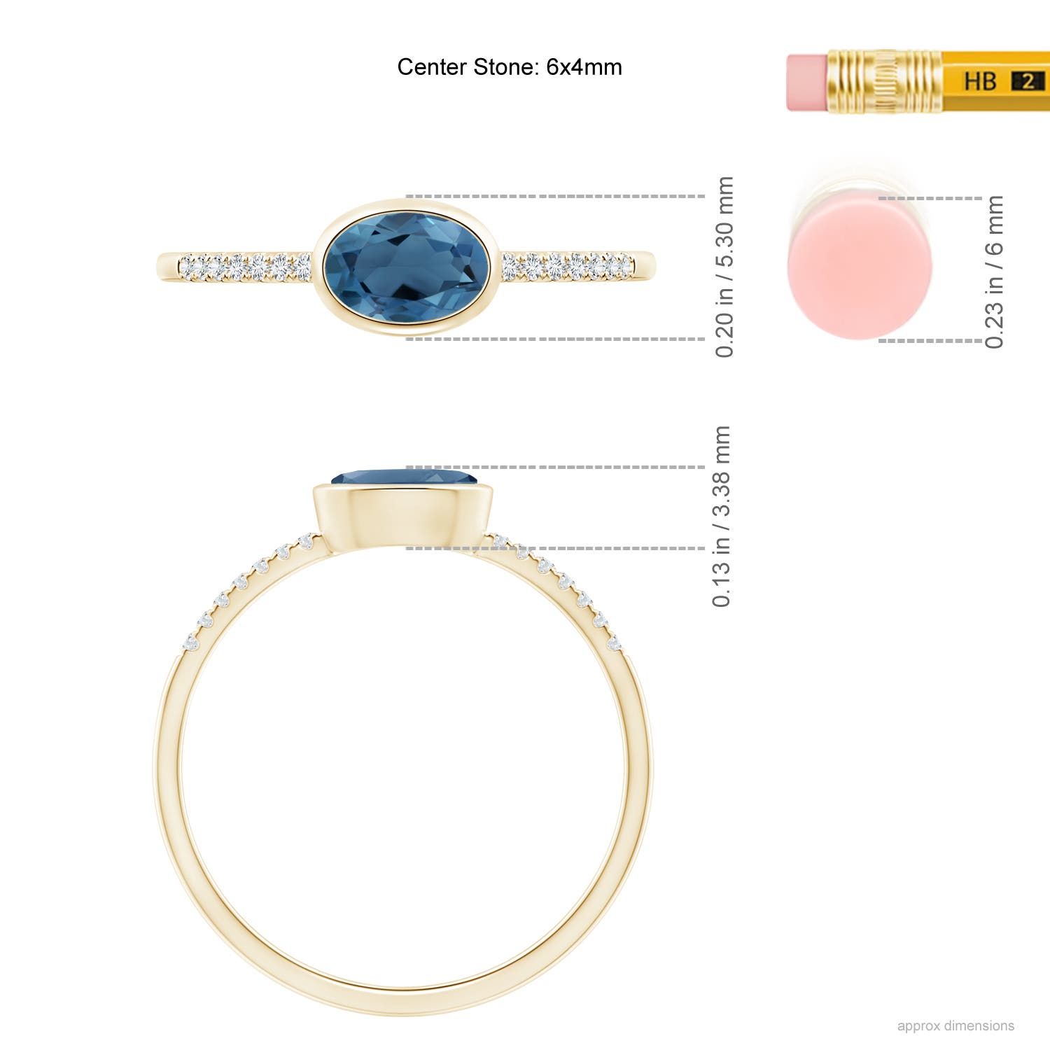 A - London Blue Topaz / 0.58 CT / 14 KT Yellow Gold