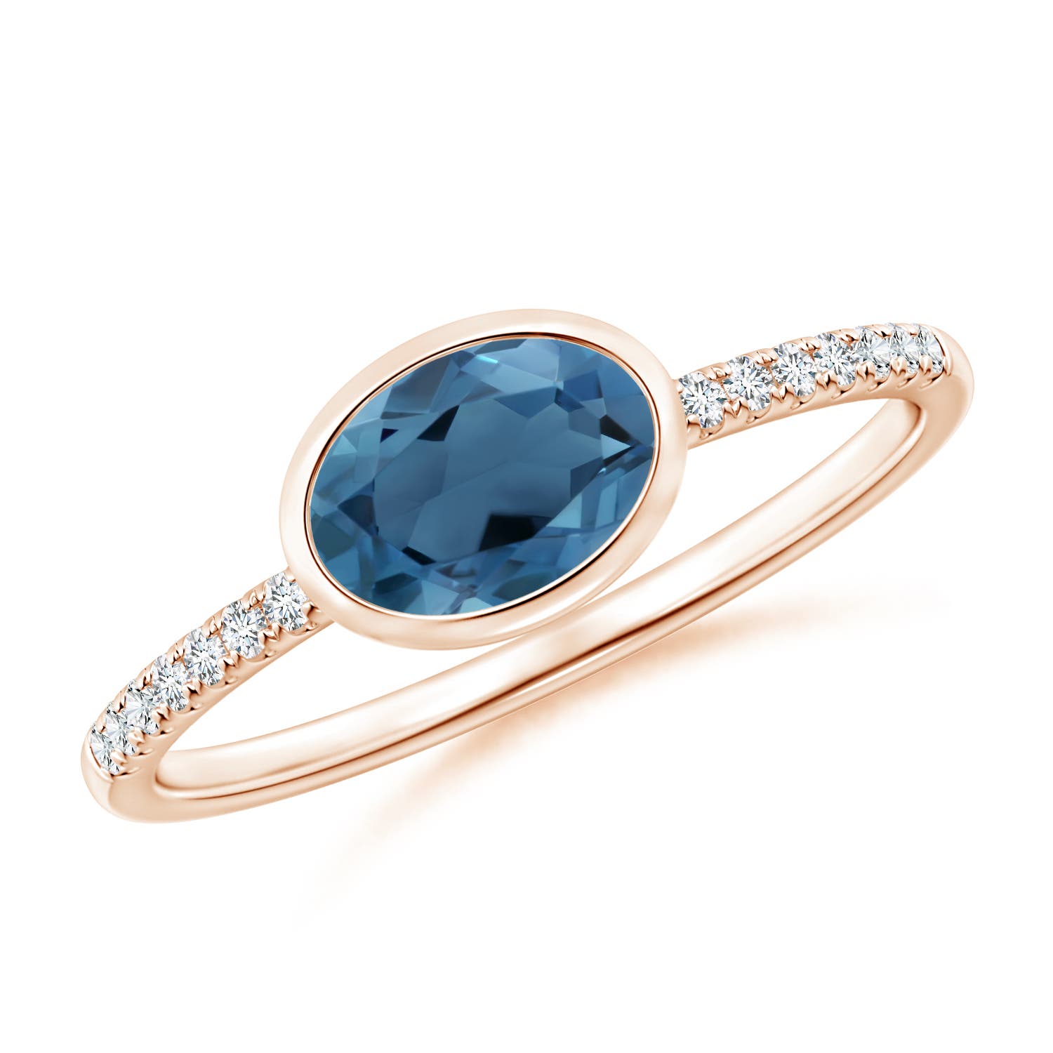 A - London Blue Topaz / 1.02 CT / 14 KT Rose Gold