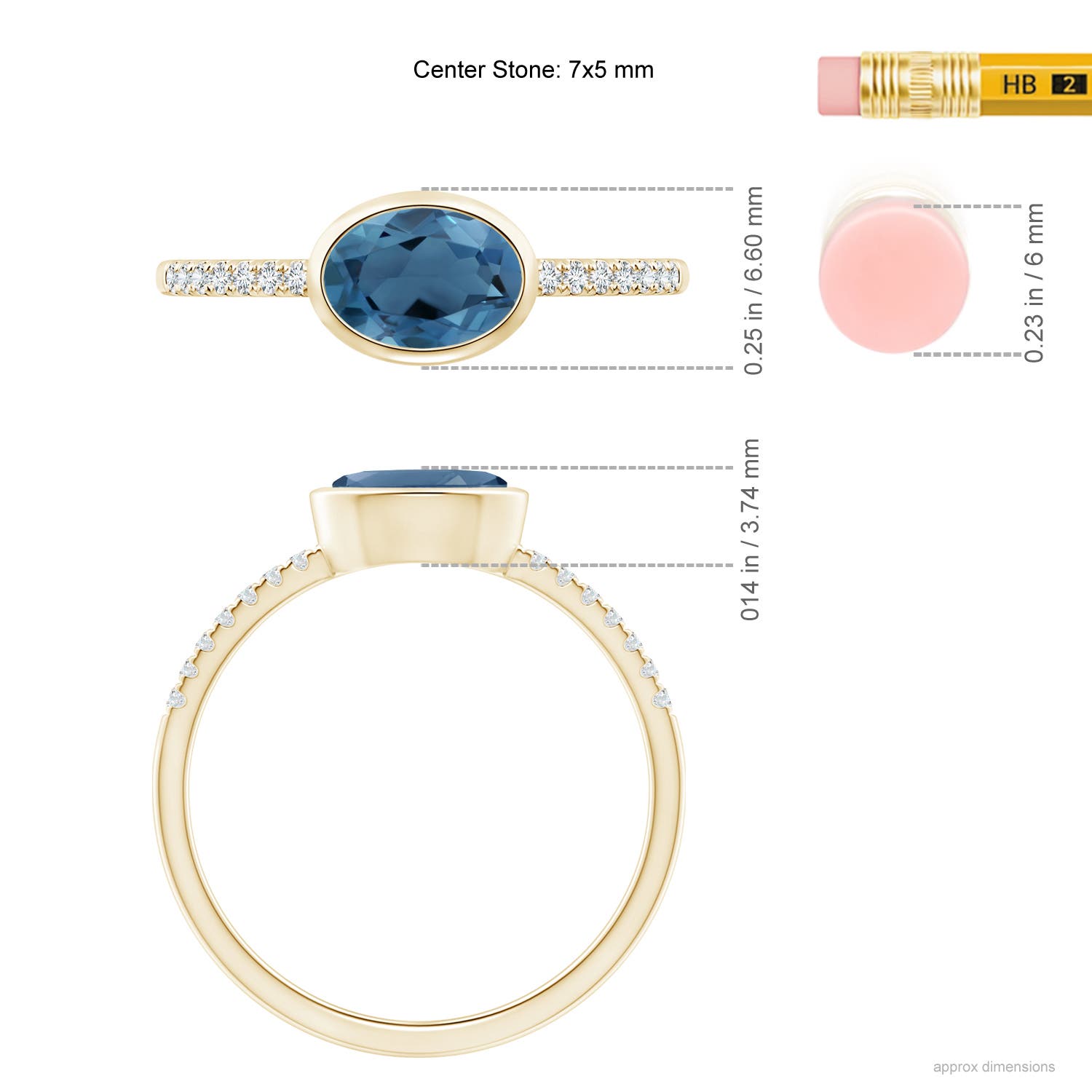 A - London Blue Topaz / 1.02 CT / 14 KT Yellow Gold