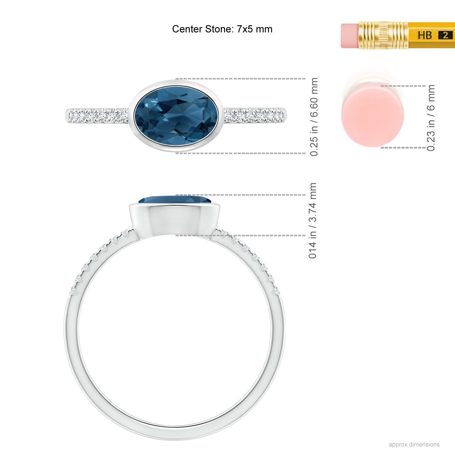 AA - London Blue Topaz / 1.02 CT / 14 KT White Gold