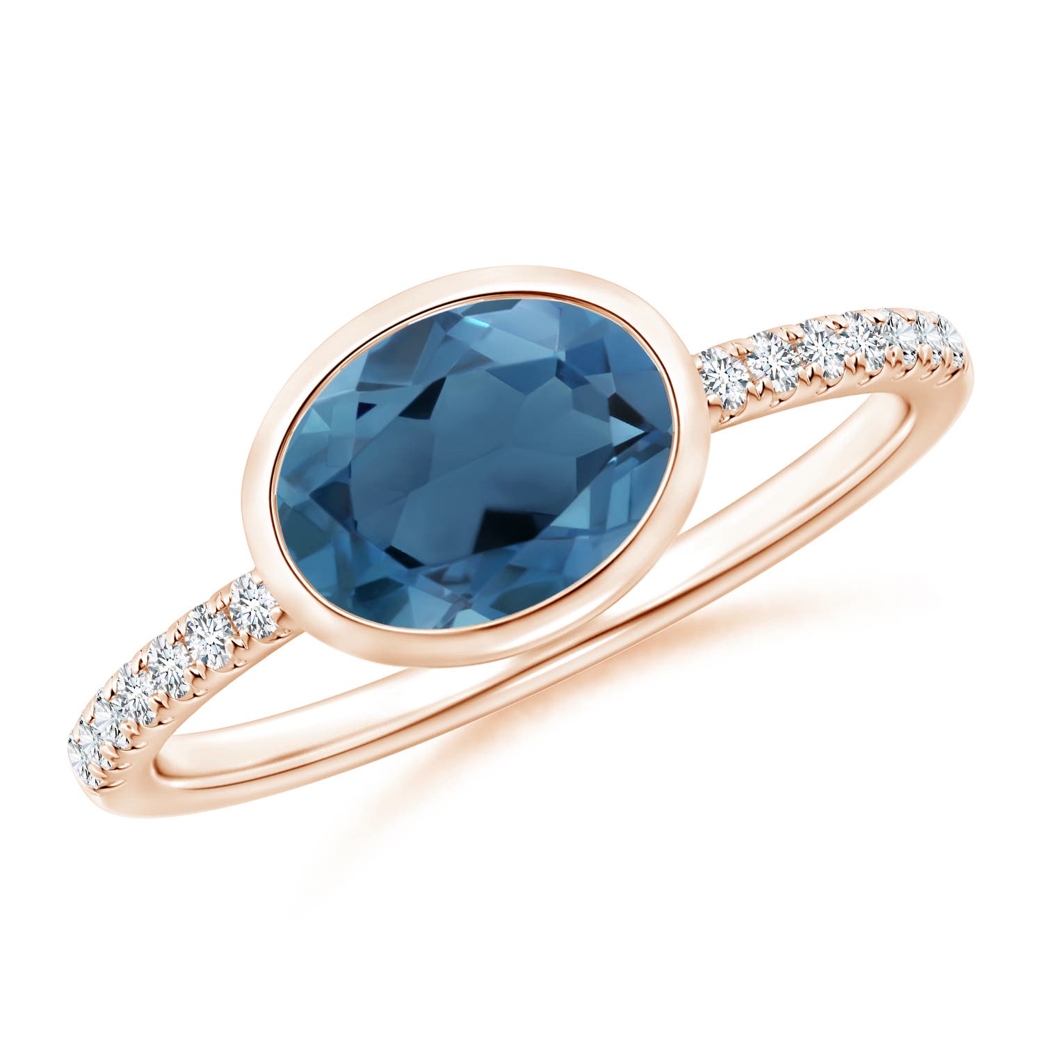 A - London Blue Topaz / 1.58 CT / 14 KT Rose Gold