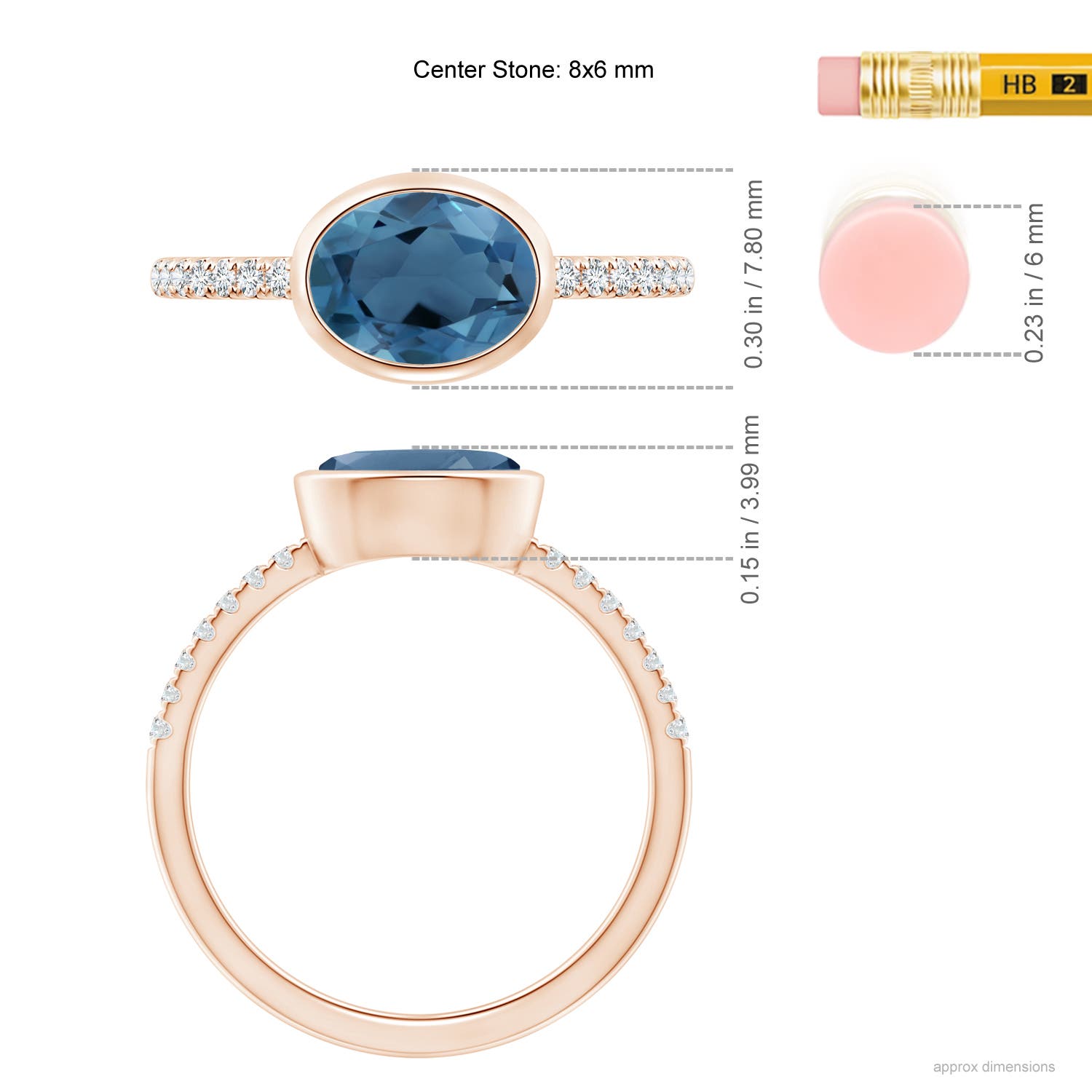 A - London Blue Topaz / 1.58 CT / 14 KT Rose Gold