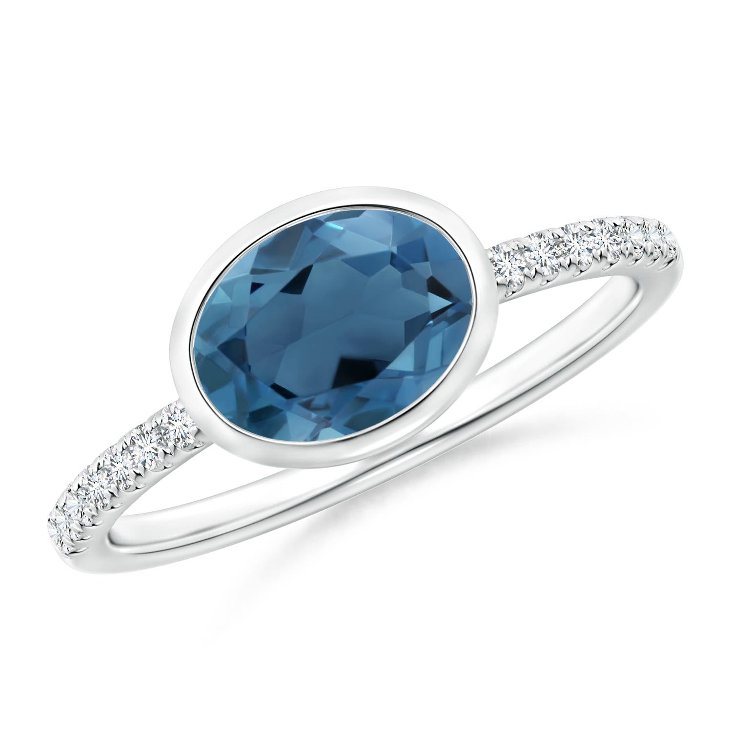 A - London Blue Topaz / 1.58 CT / 14 KT White Gold