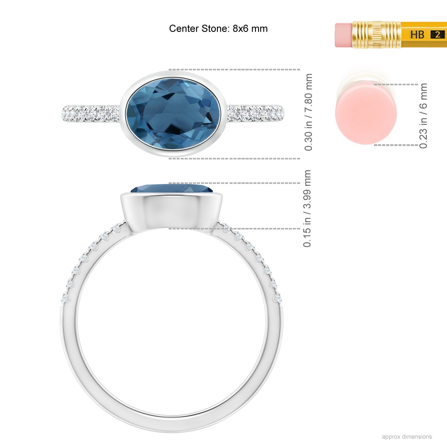 A - London Blue Topaz / 1.58 CT / 14 KT White Gold