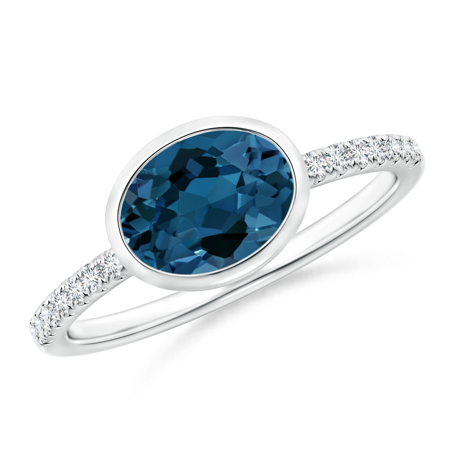 AAA - London Blue Topaz / 1.58 CT / 14 KT White Gold