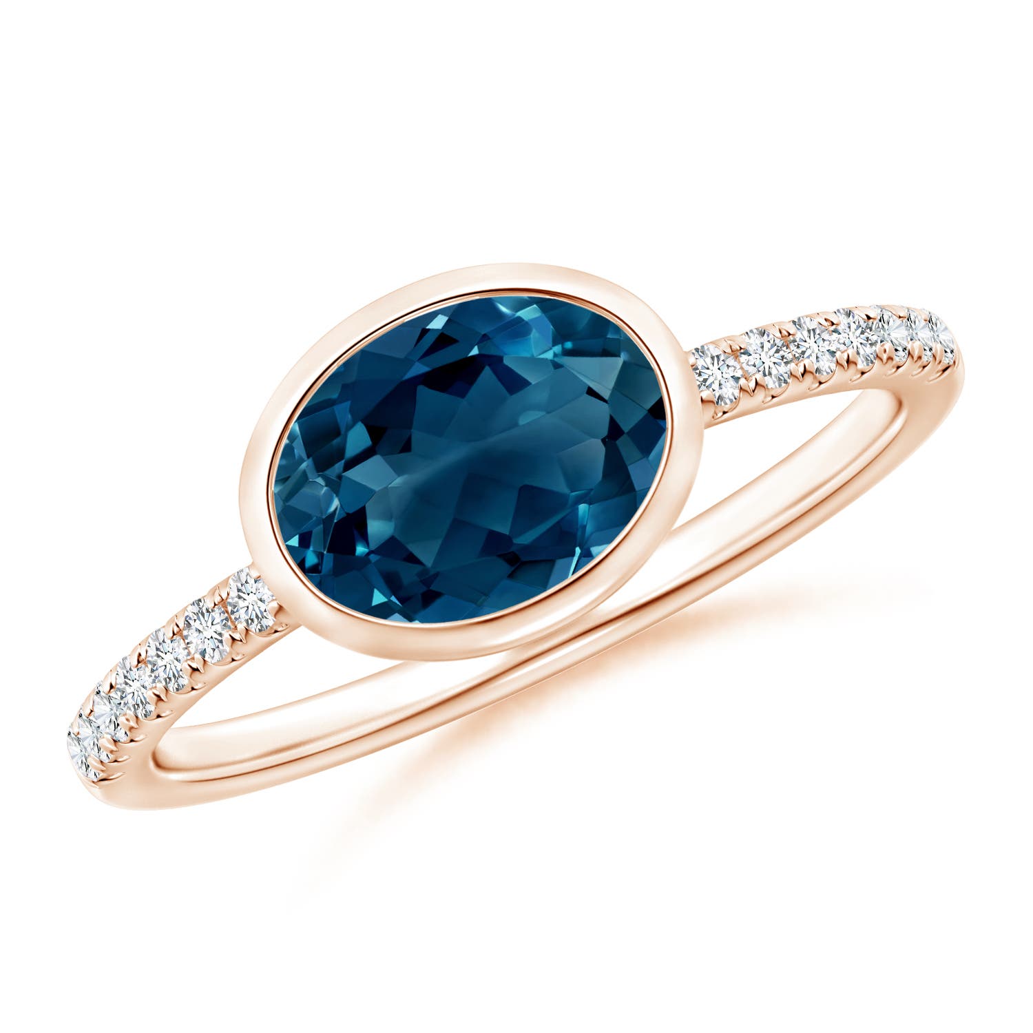 AAAA - London Blue Topaz / 1.58 CT / 14 KT Rose Gold