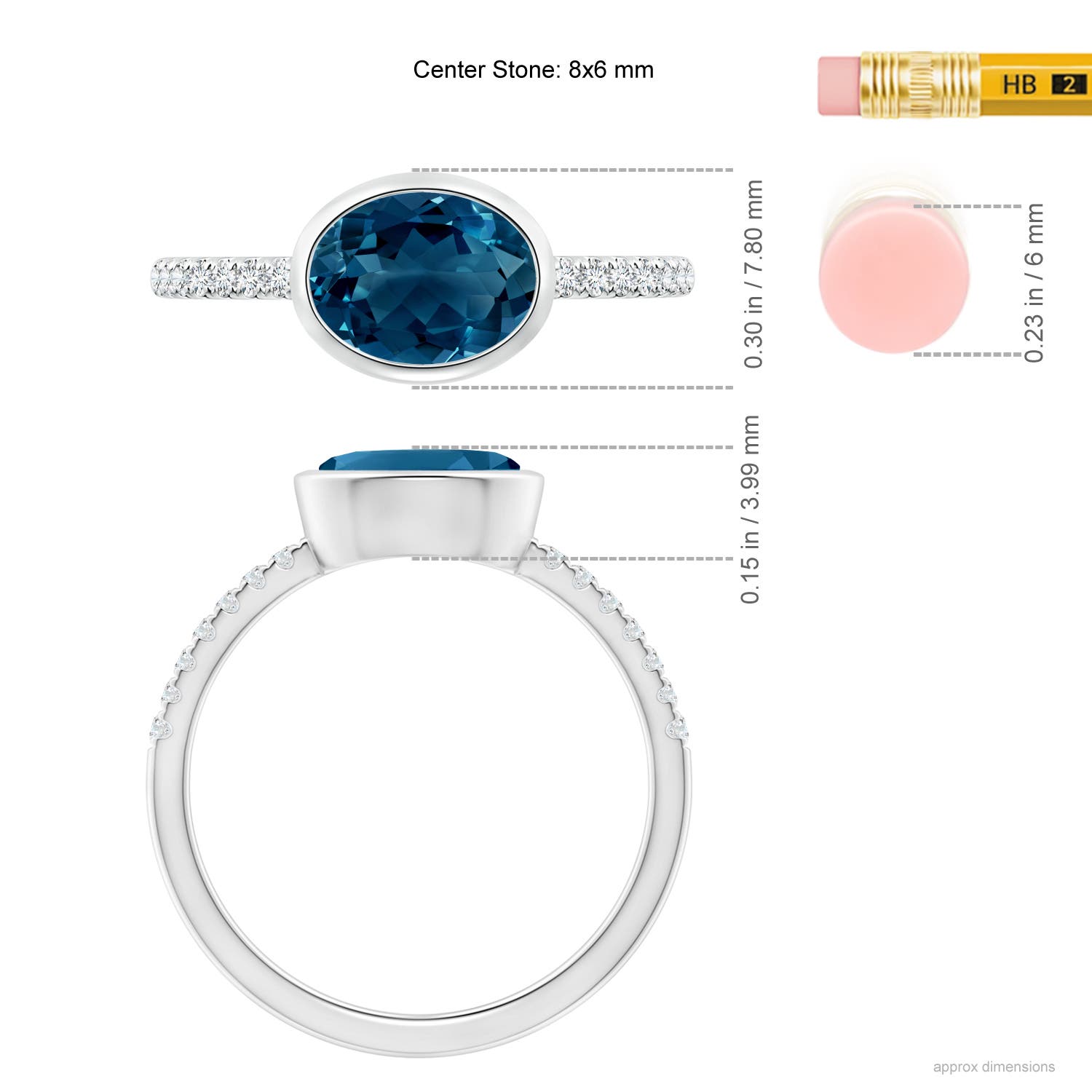 AAAA - London Blue Topaz / 1.58 CT / 14 KT White Gold