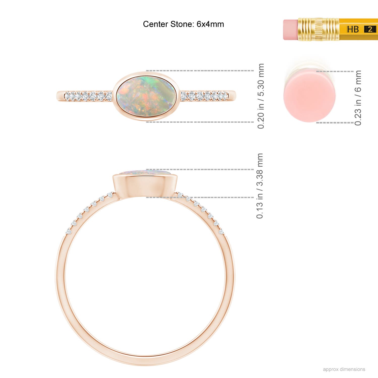 AAAA - Opal / 0.32 CT / 14 KT Rose Gold